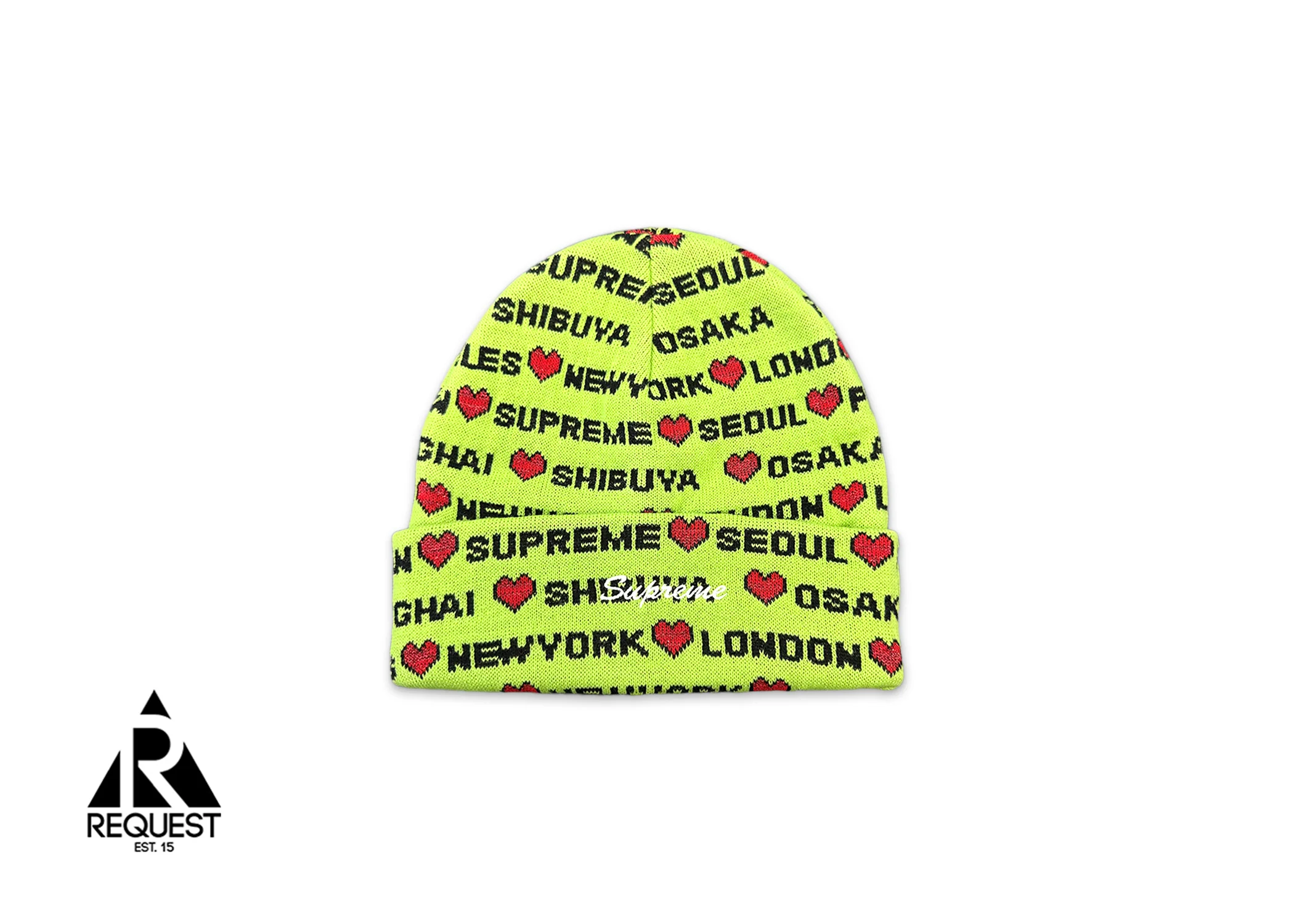 Hearts Beanie "Lime"