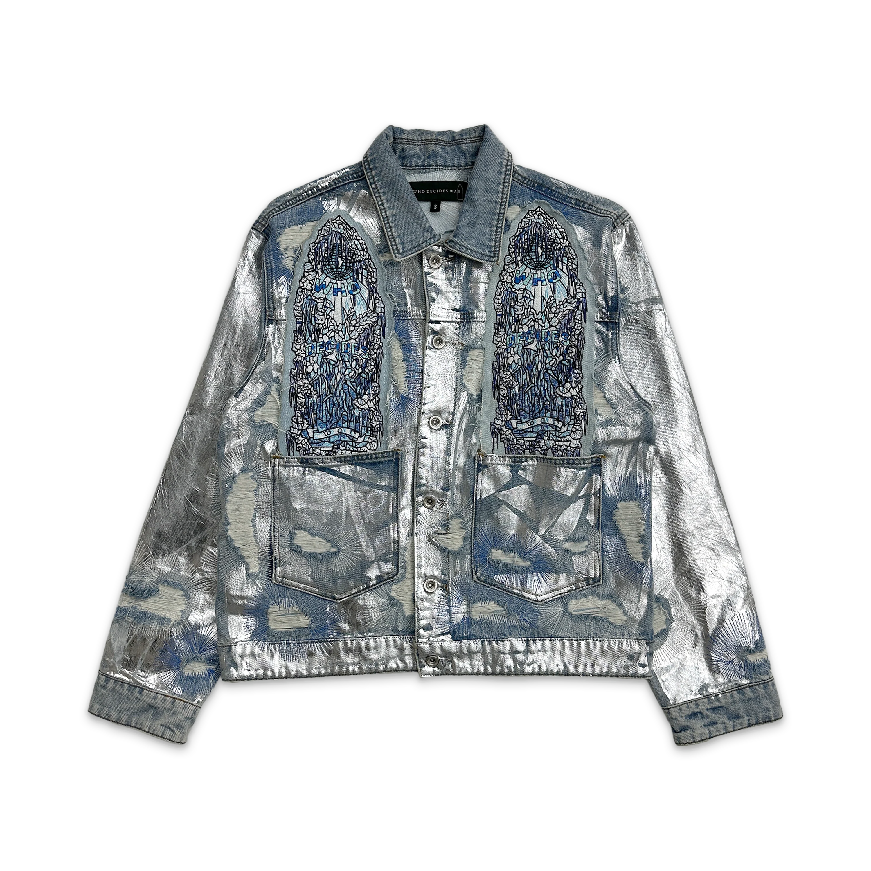Heavy Metal Denim Trucker Jacket "Sky/Silver"