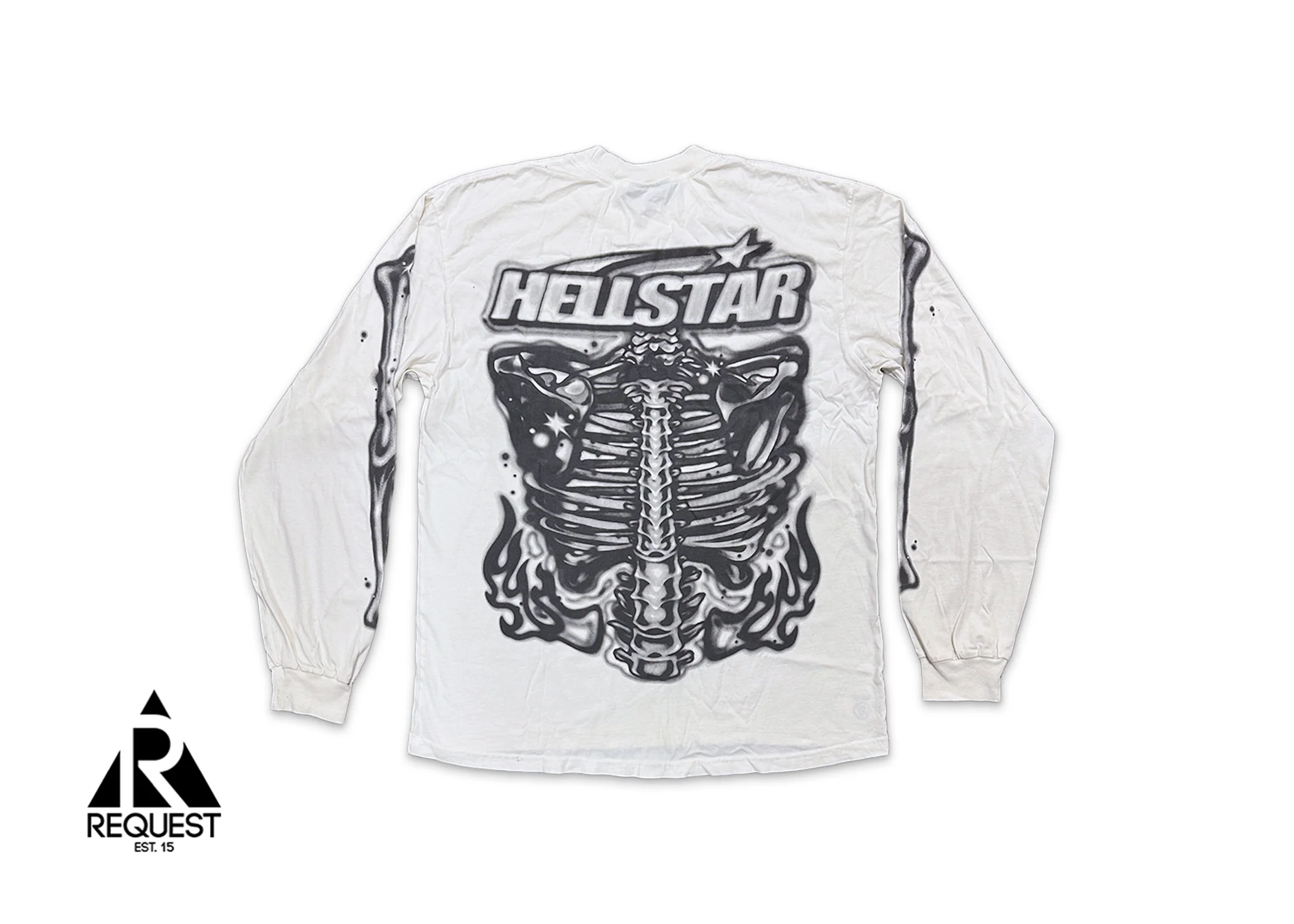 HellStar Airbrushed Bones L/S Tee "White" - Image 2