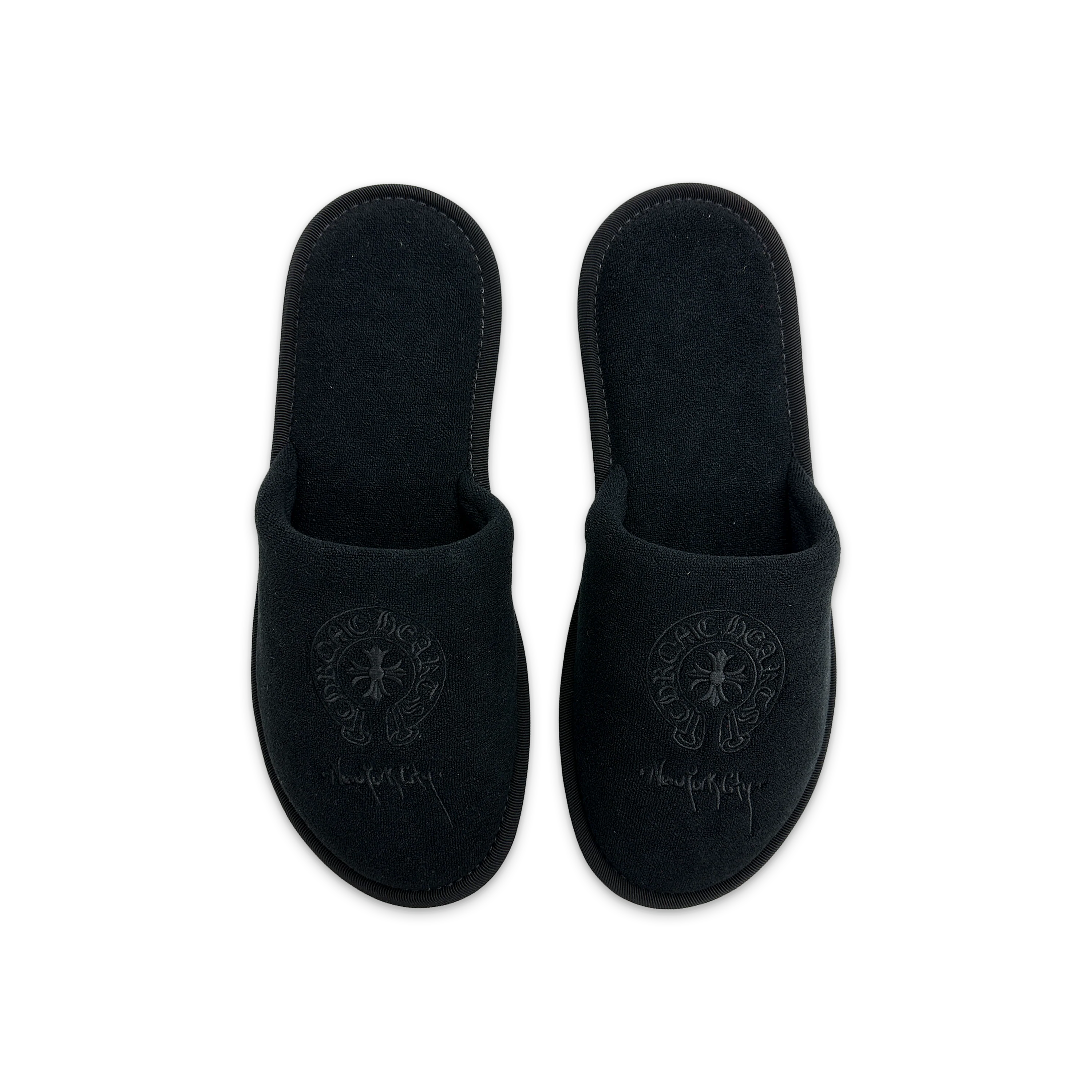 Horseshoe Plus Cross NYC Hotel Slipper "Black"