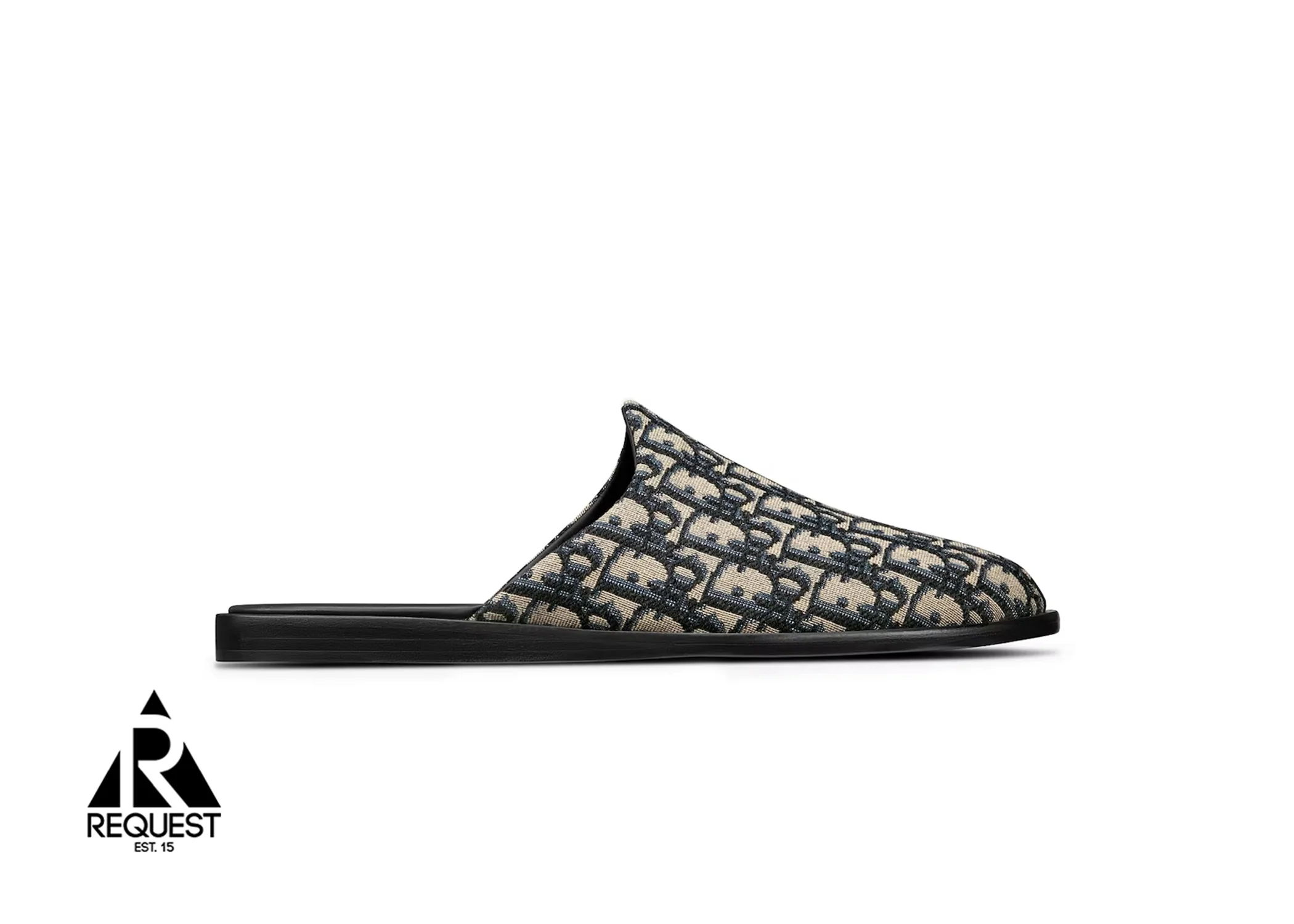 In Mule "Beige Black Oblique Jacquard"