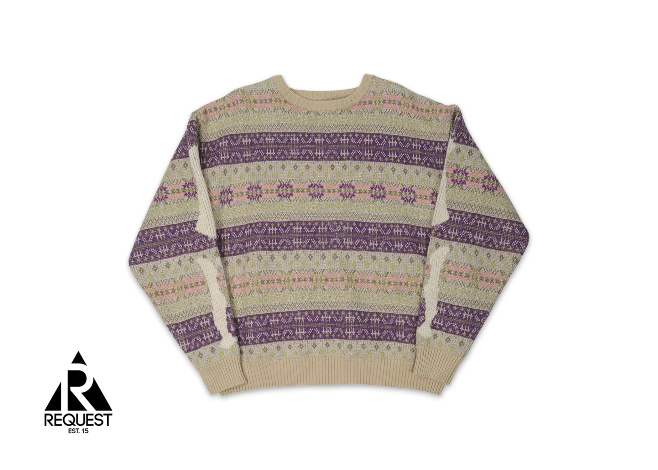 Intarsia Fair Isle Skeleton Sweater "Purple"