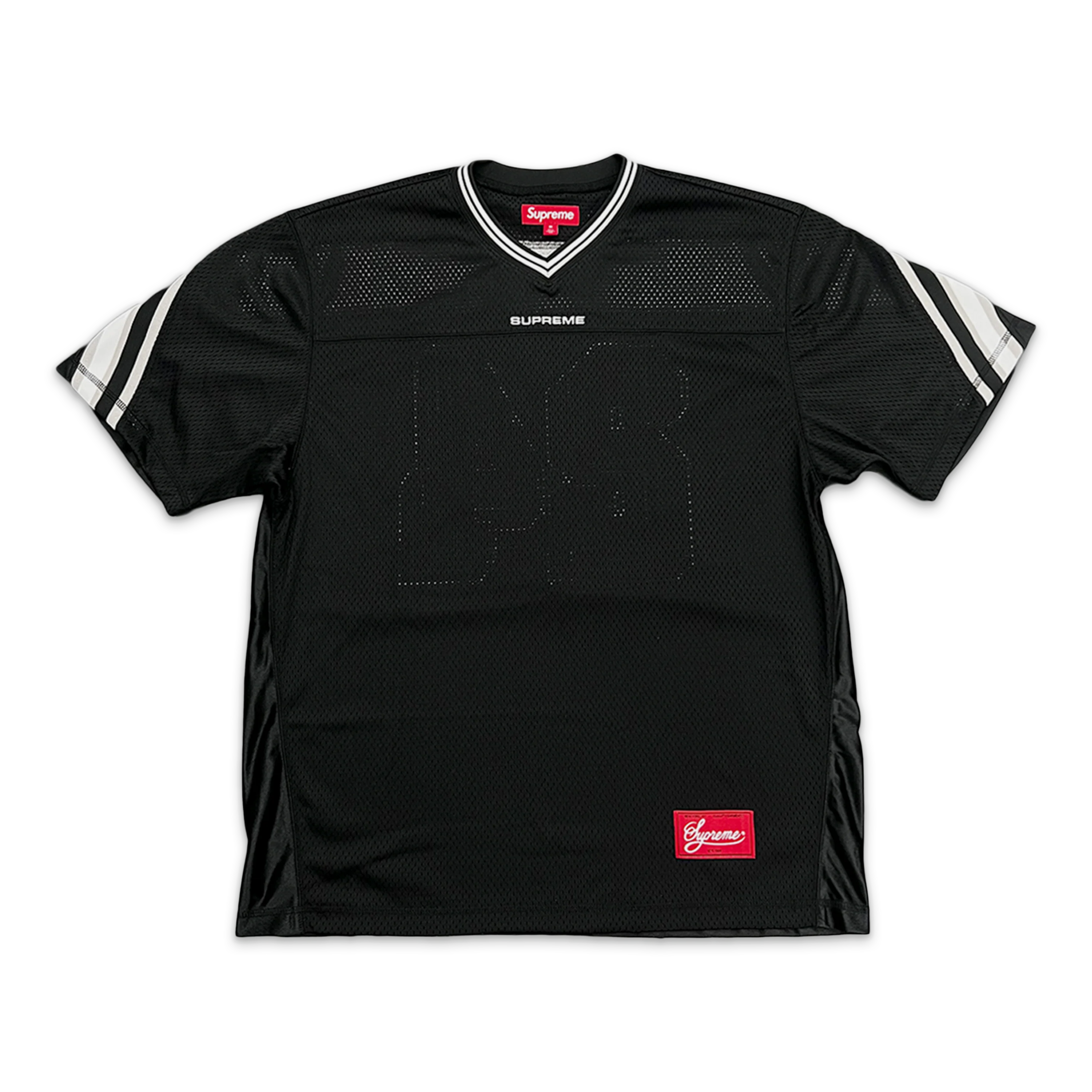 Jacquard Rib Logo Football Jersey "Black"