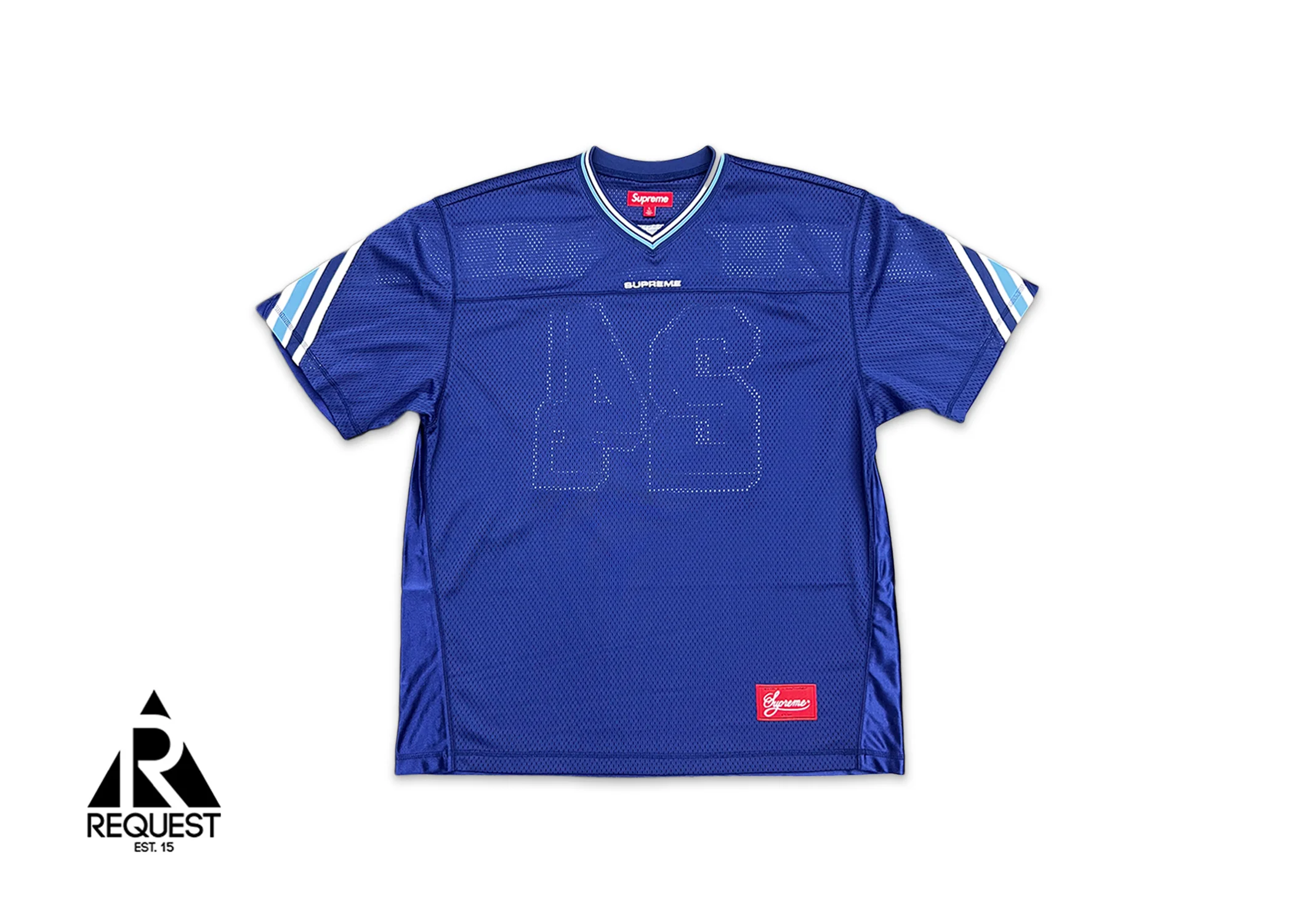 Jacquard Rib Logo Football Jersey "Blue"