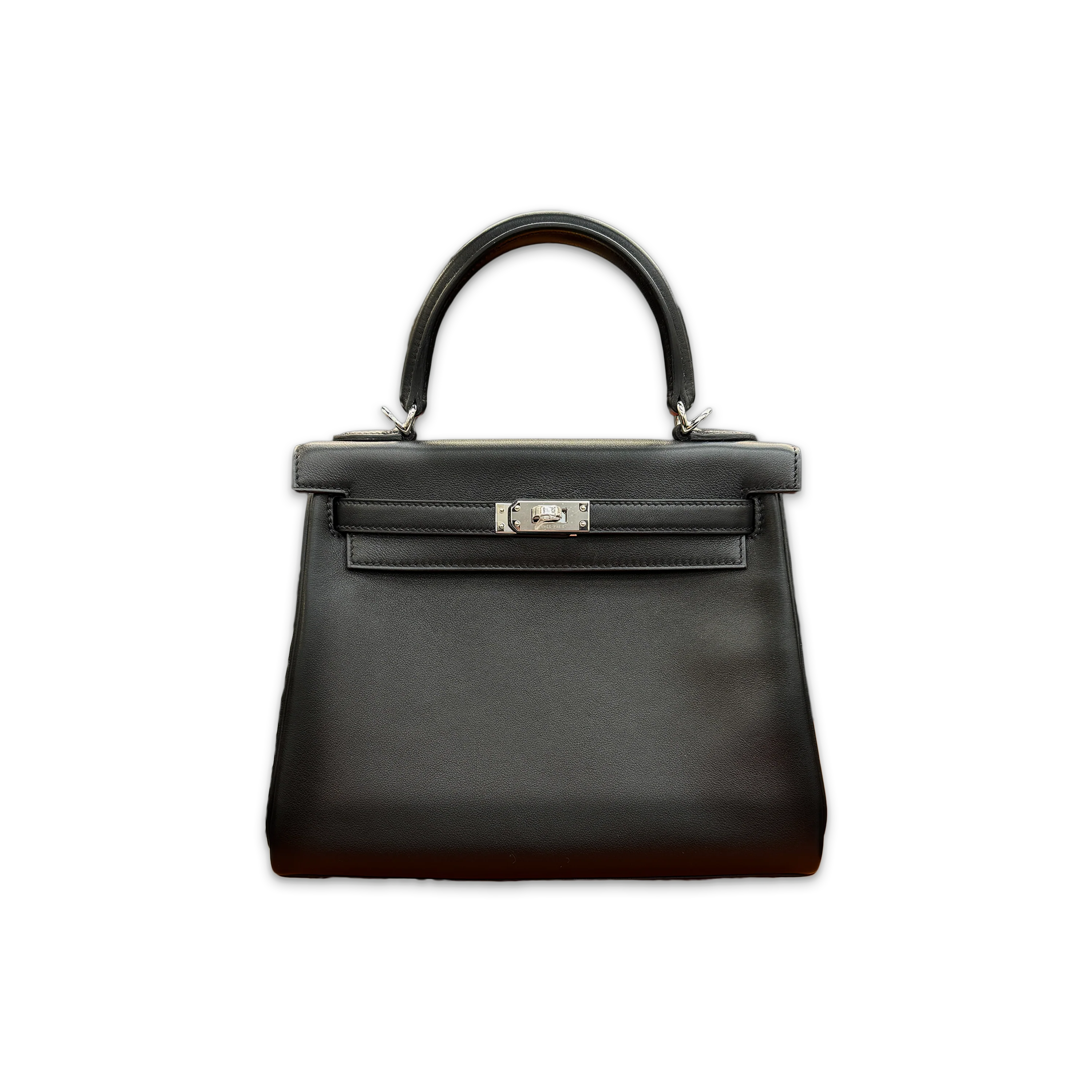 Kelly 25 Retourne Swift Leather "Black"