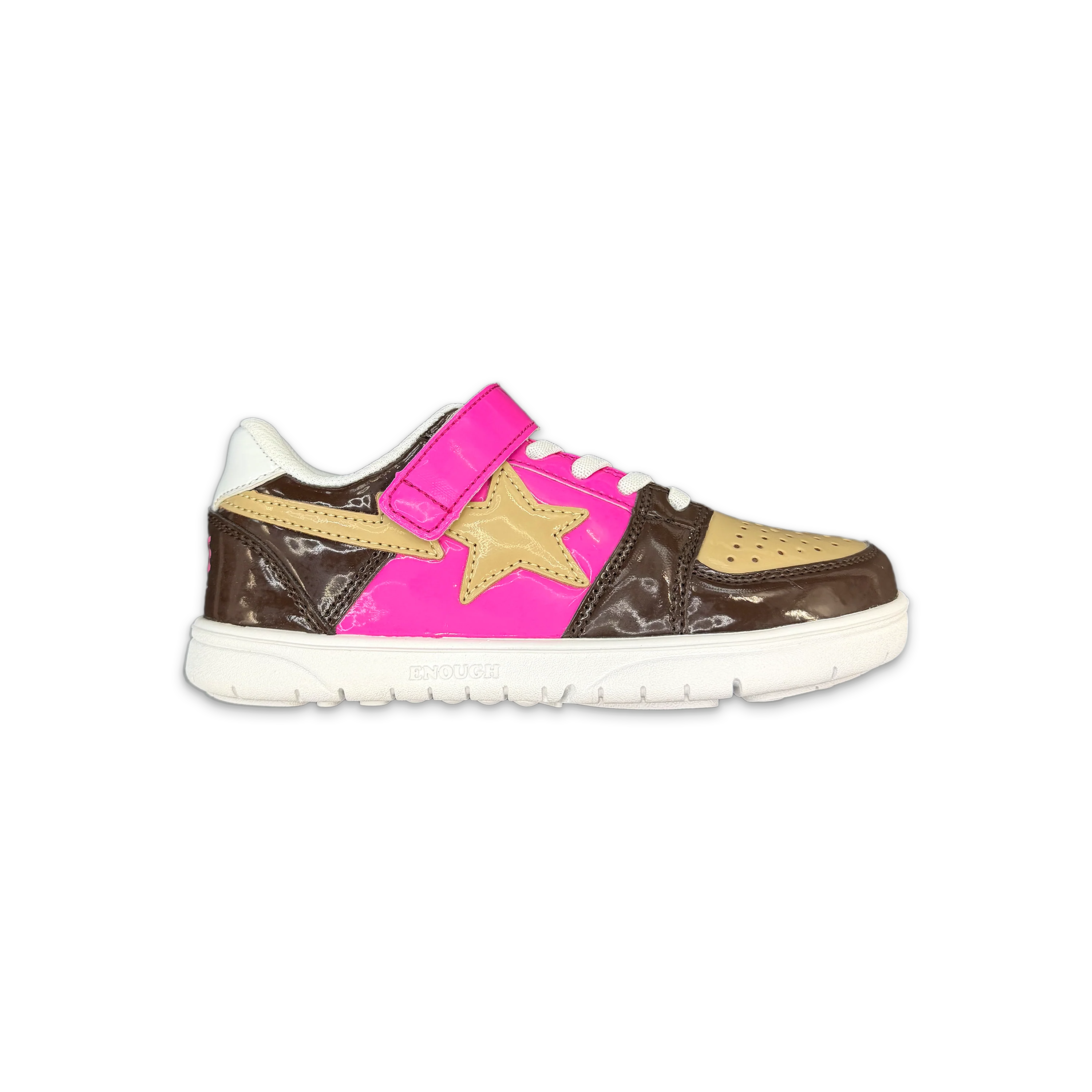 Kids Bapesta Patent Leather Low "Brown Tan Pink"