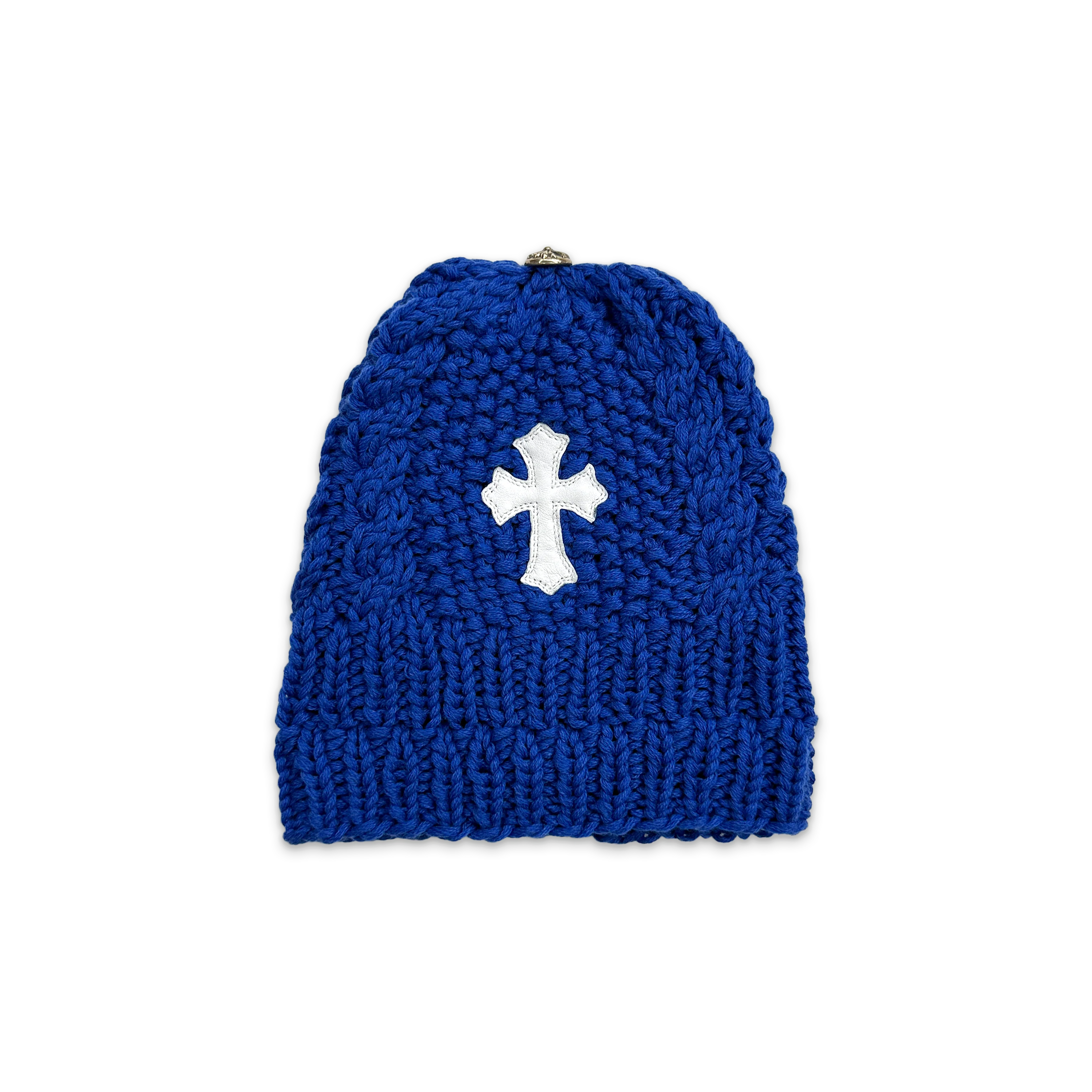 Kids Cross Patch Cashmere Beanie "Blue"