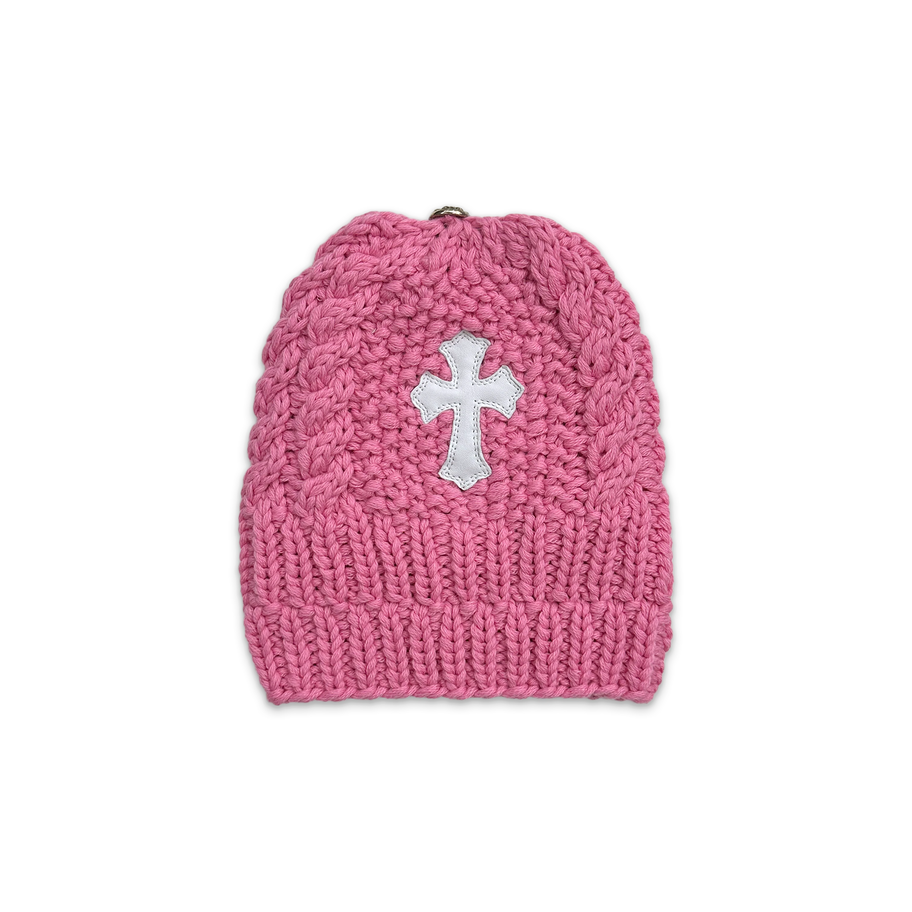 Kids Cross Patch Cashmere Beanie "Pink"