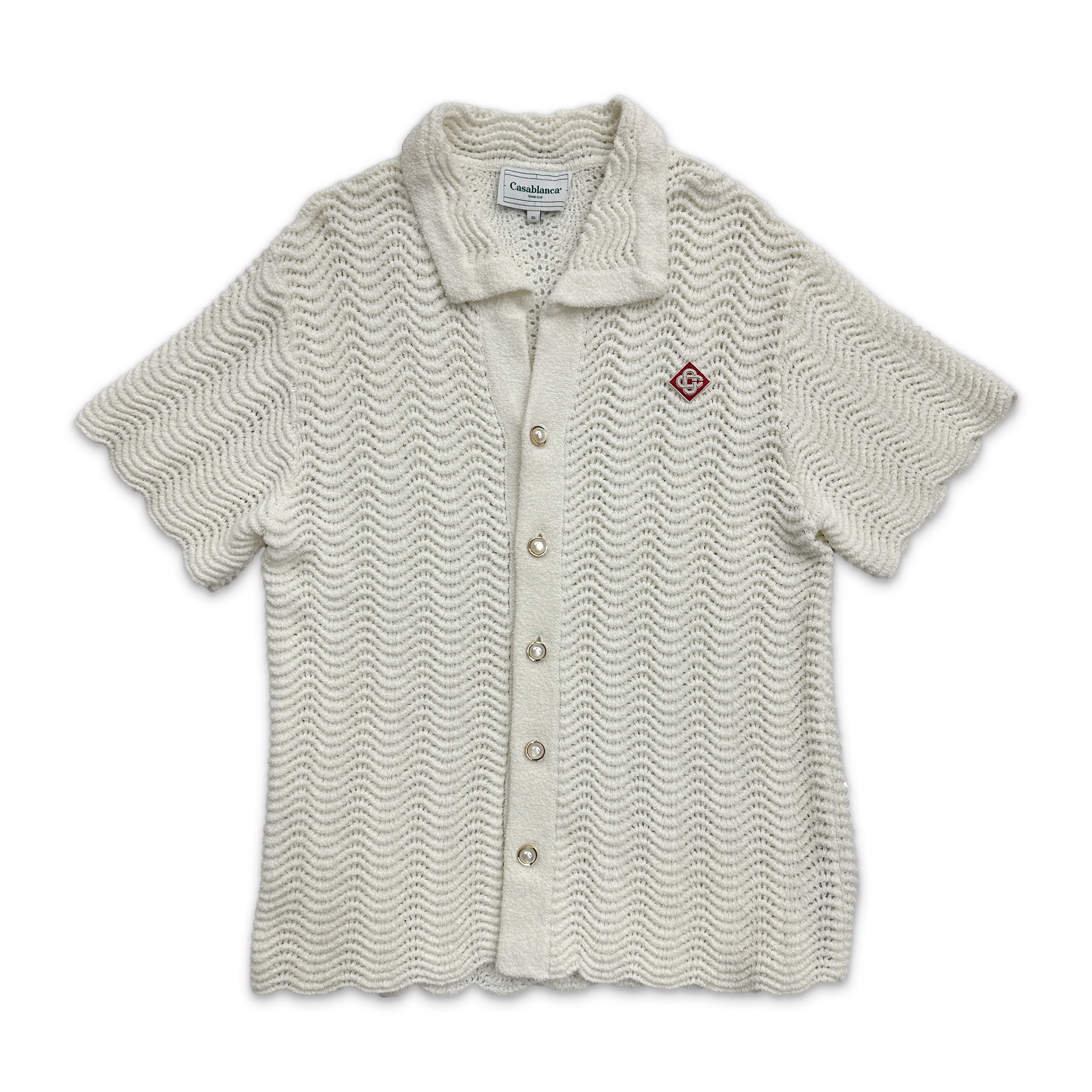 Knit Button Up Shirt "Cream"