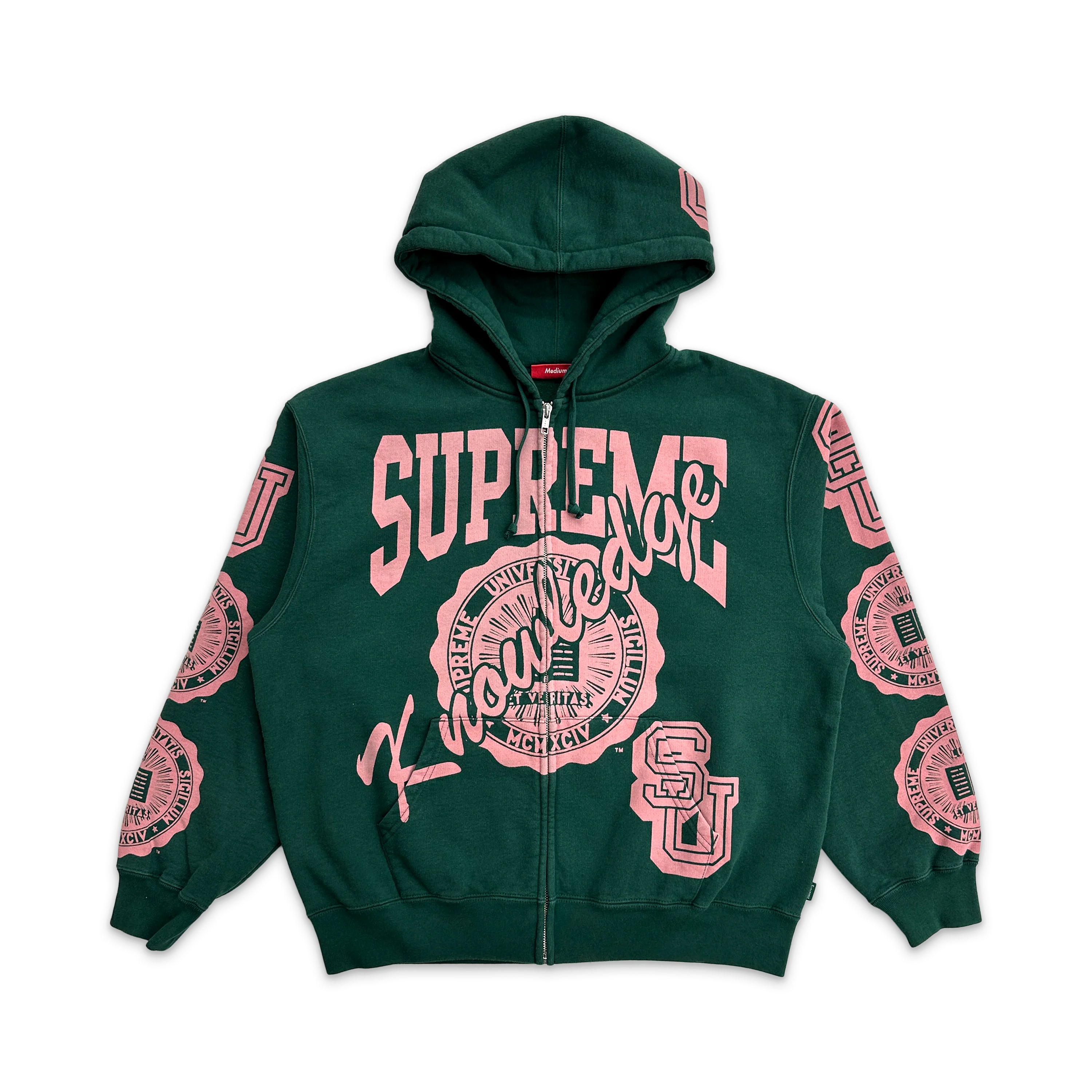 Knowledge Reigns Zip Up Hooded Sweatshirt FW25 "Dark Green"