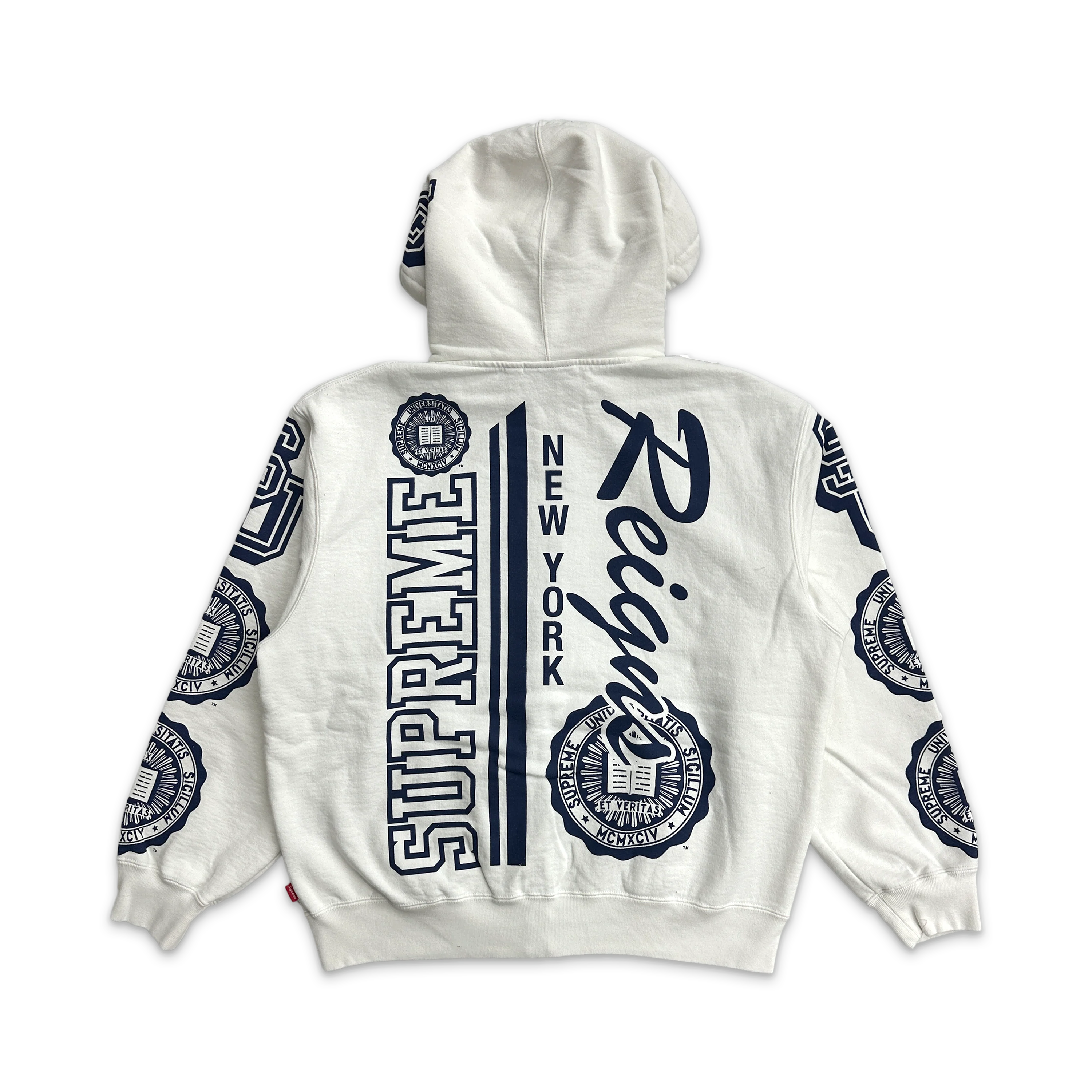 Knowledge Reigns Zip Up Hooded Sweatshirt FW25 "White" - Image 2