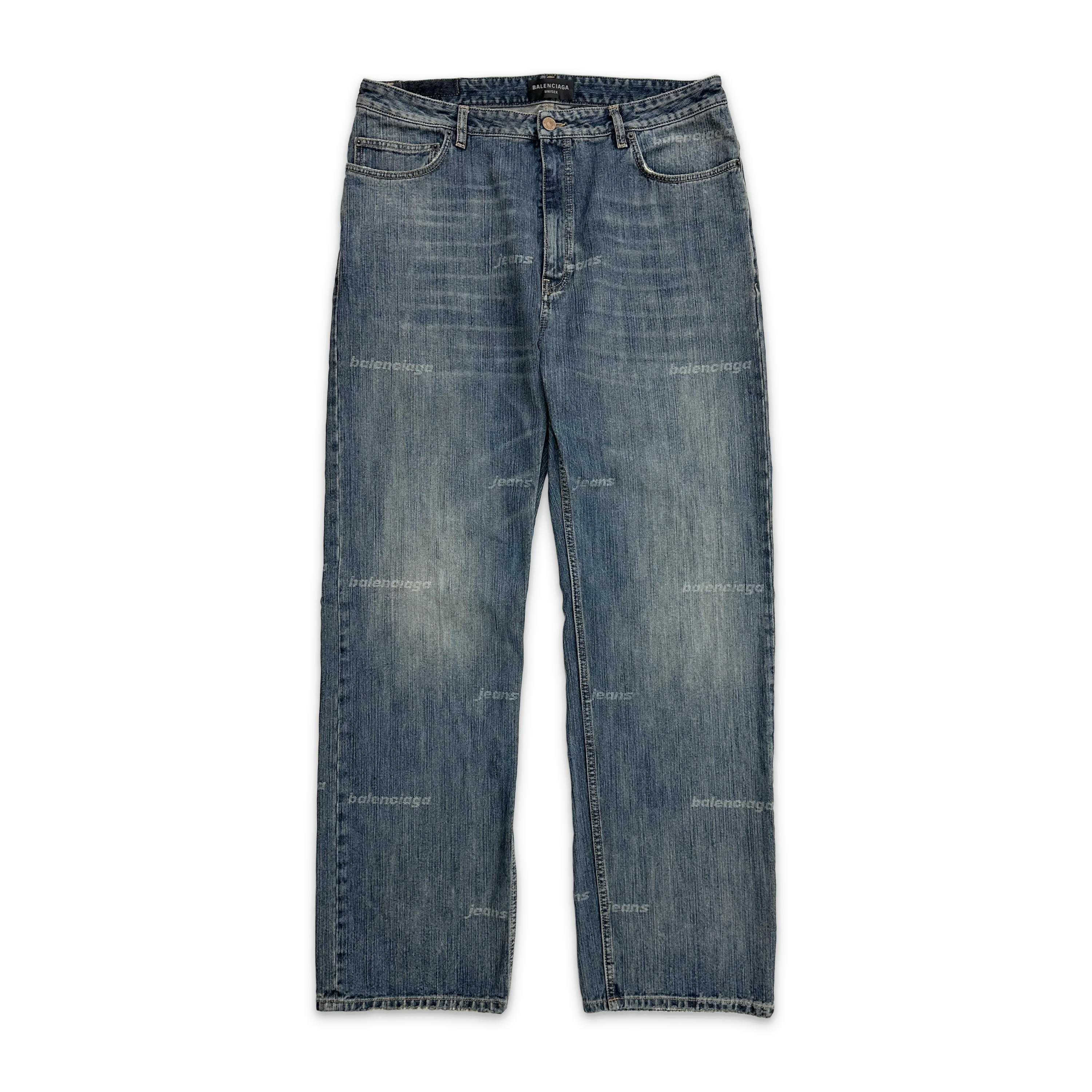 Laser Logo Denim Jeans “Sand Wash"