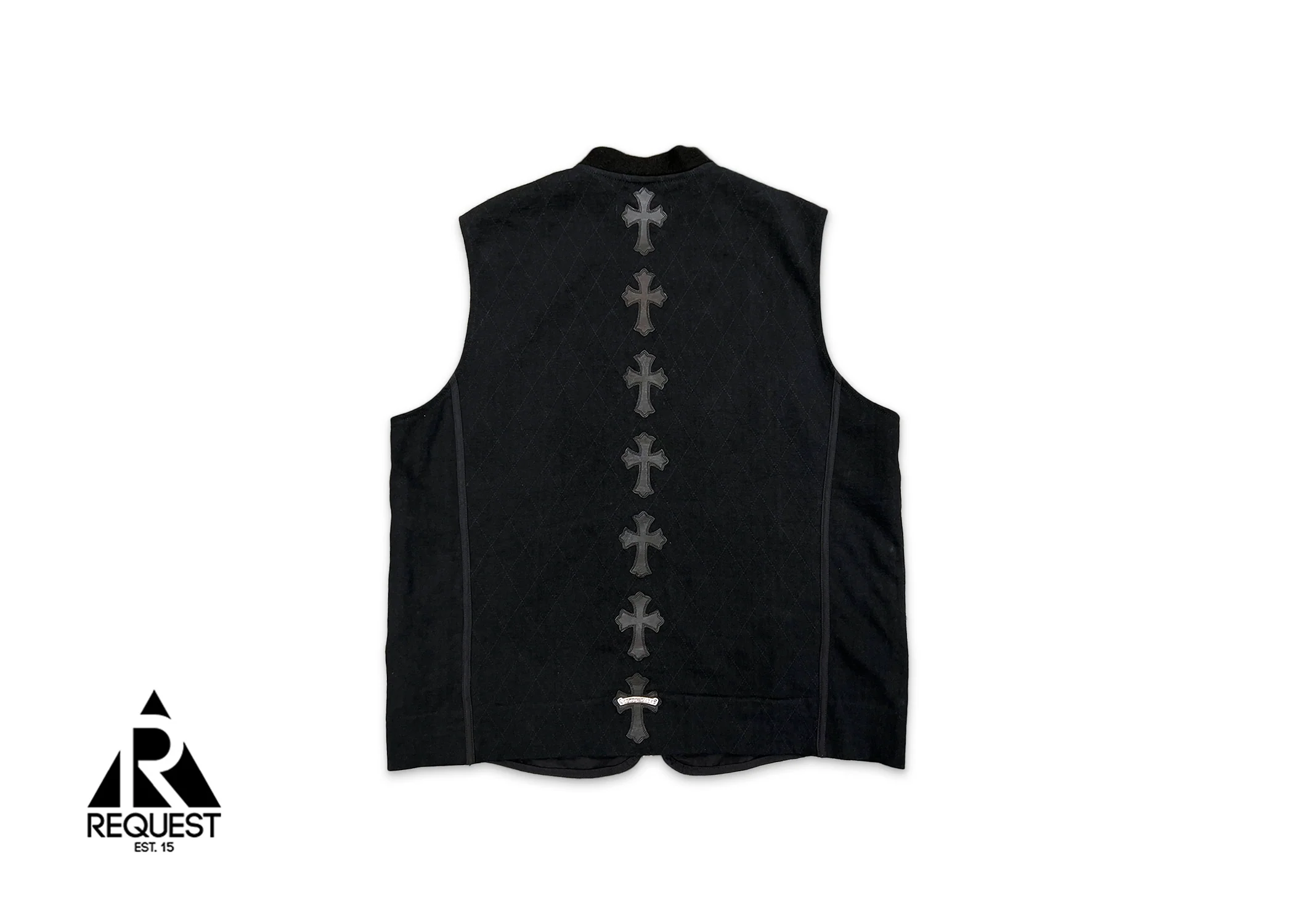 Leather Cross Patch Nylon Papa Vest "Black" - Image 2