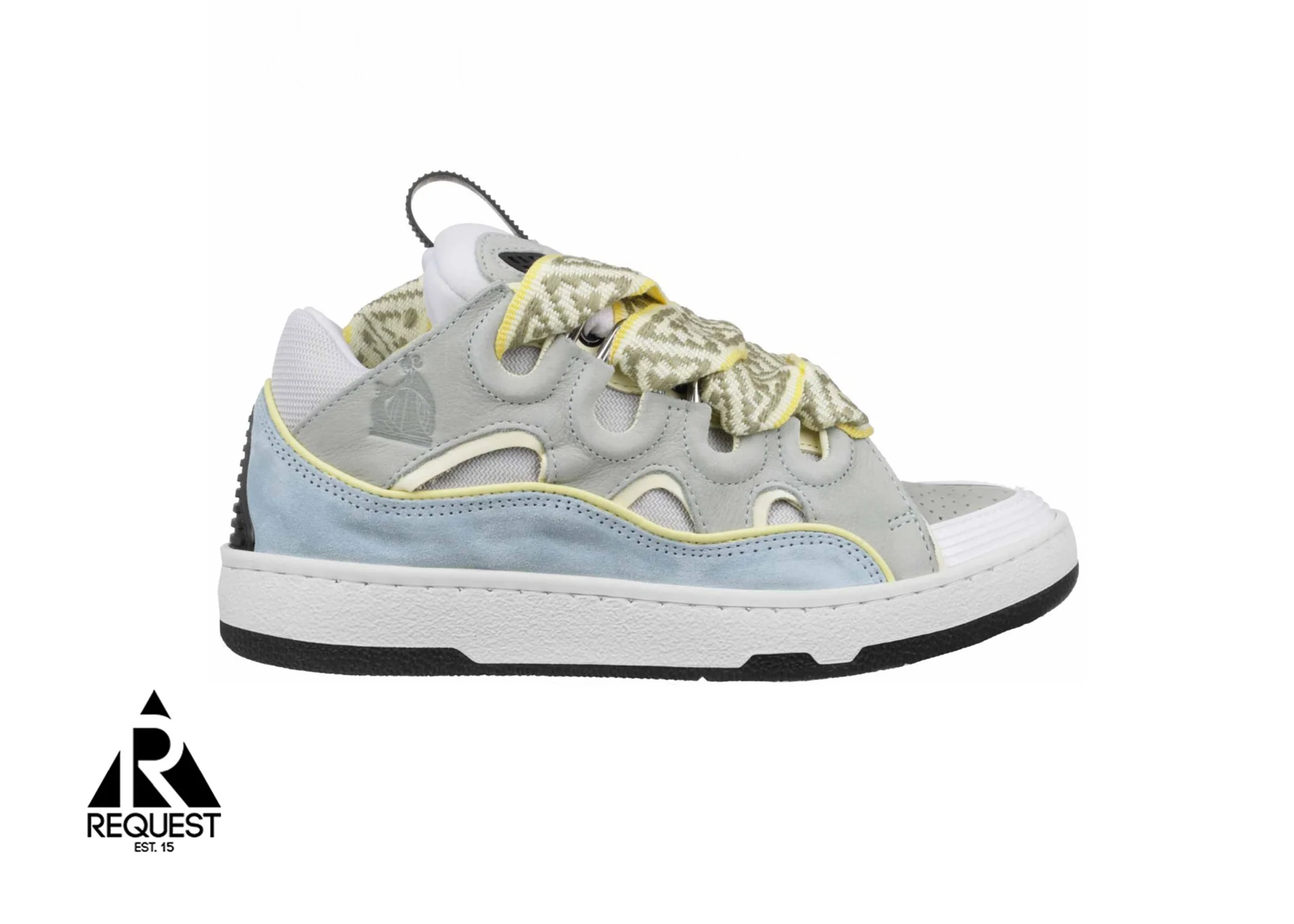 Leather Curb “Light Blue & Green”
