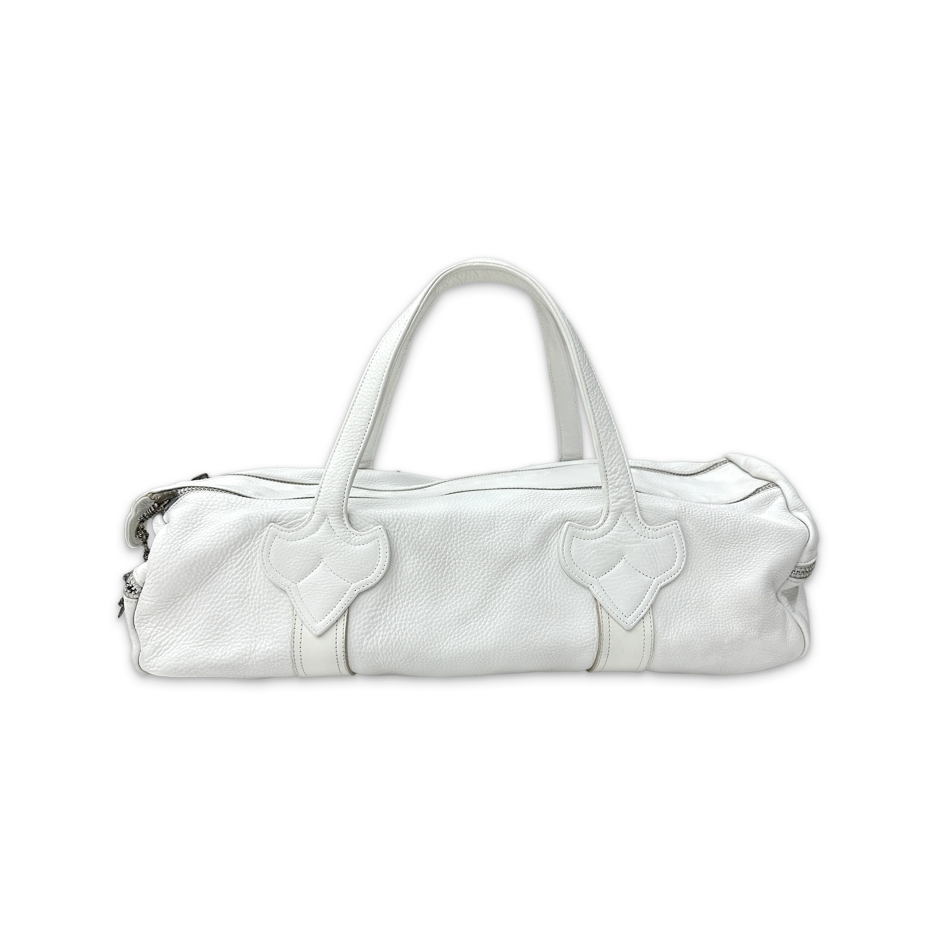 Leather Duffle Bag "White" - Image 2