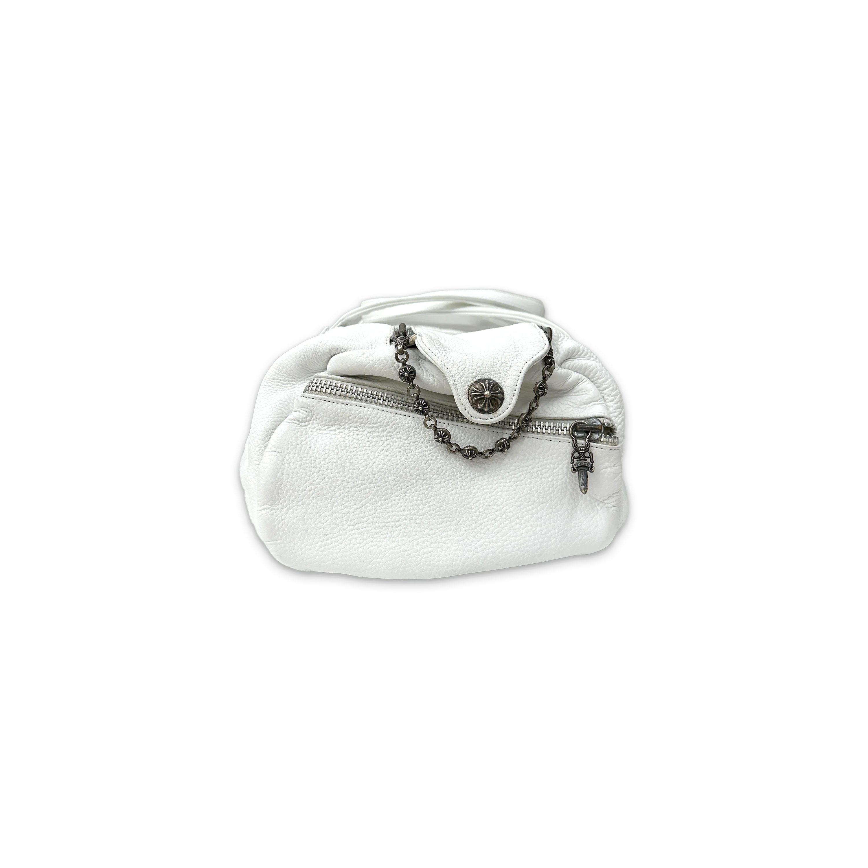 Leather Duffle Bag "White" - Image 3
