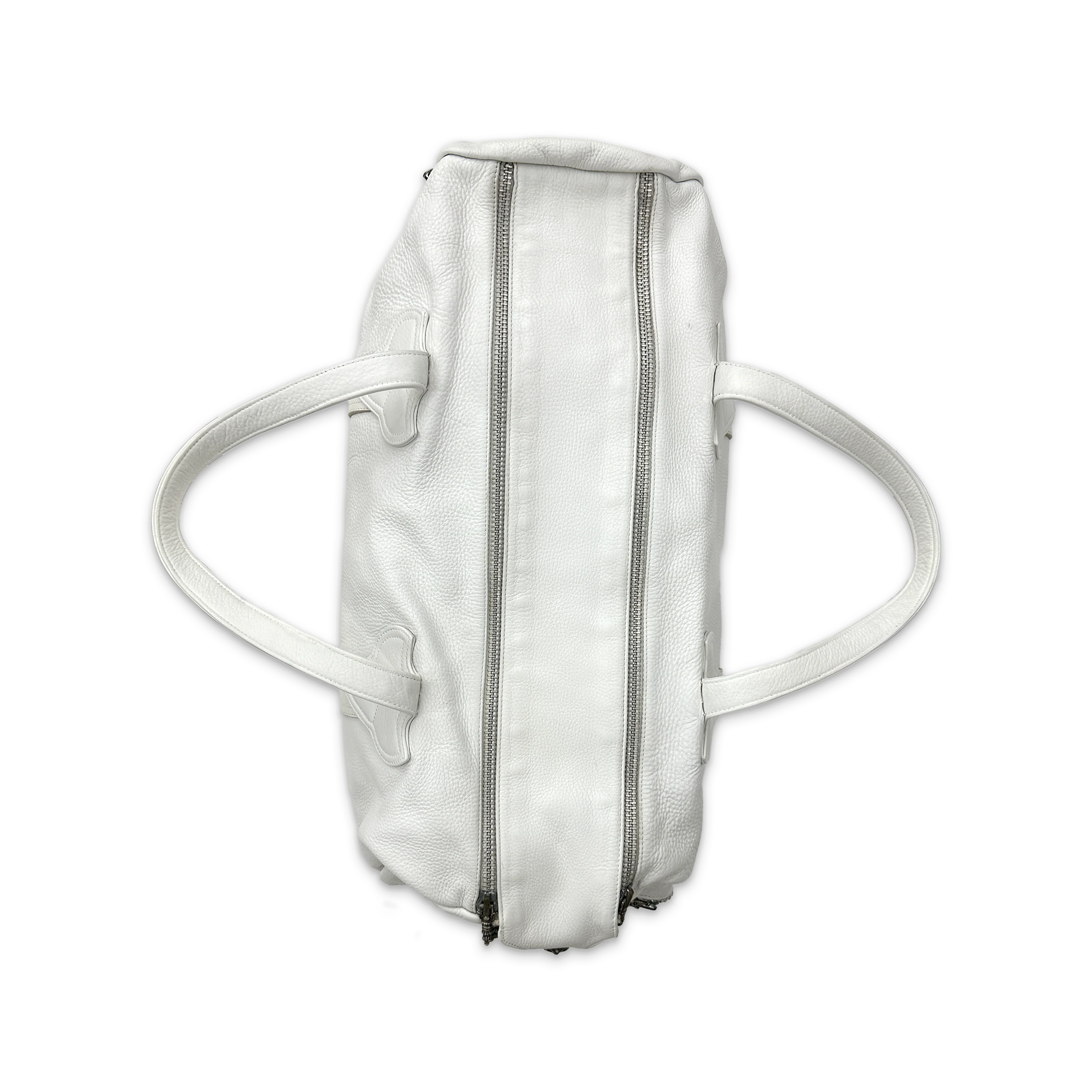 Leather Duffle Bag "White" - Image 5