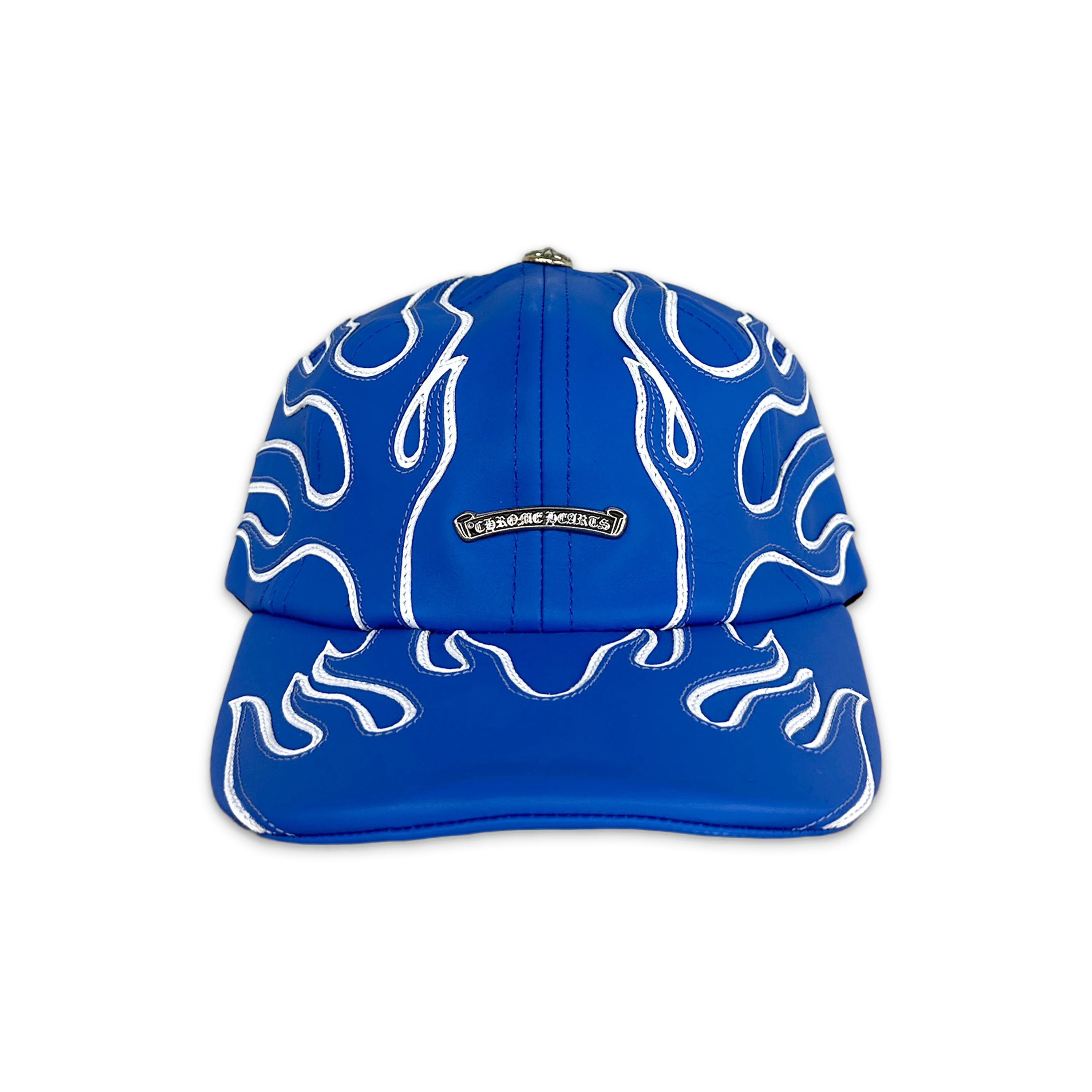 Leather Flame 6-Panel Gunslinger Hat "Blue"