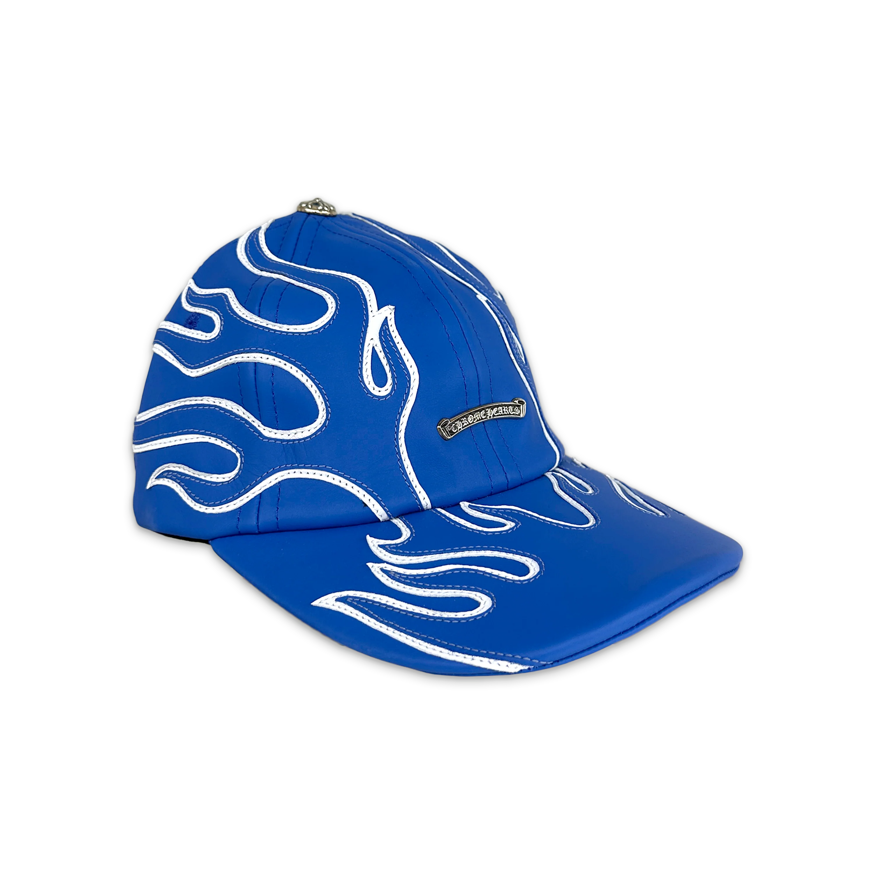 Leather Flame 6-Panel Gunslinger Hat "Blue" - Image 3