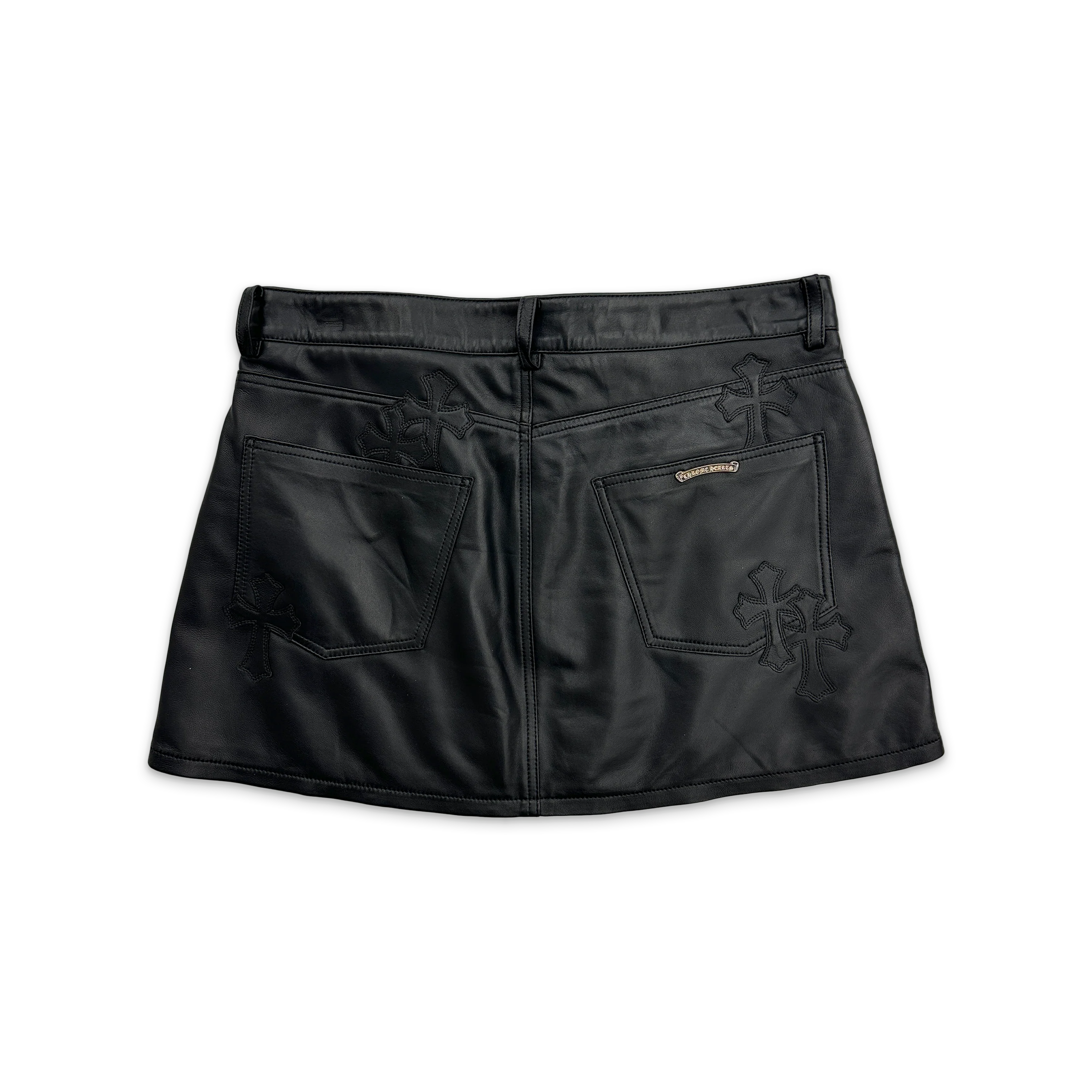 Leather Skirt w/ Crosses "Black" (W) - Image 2