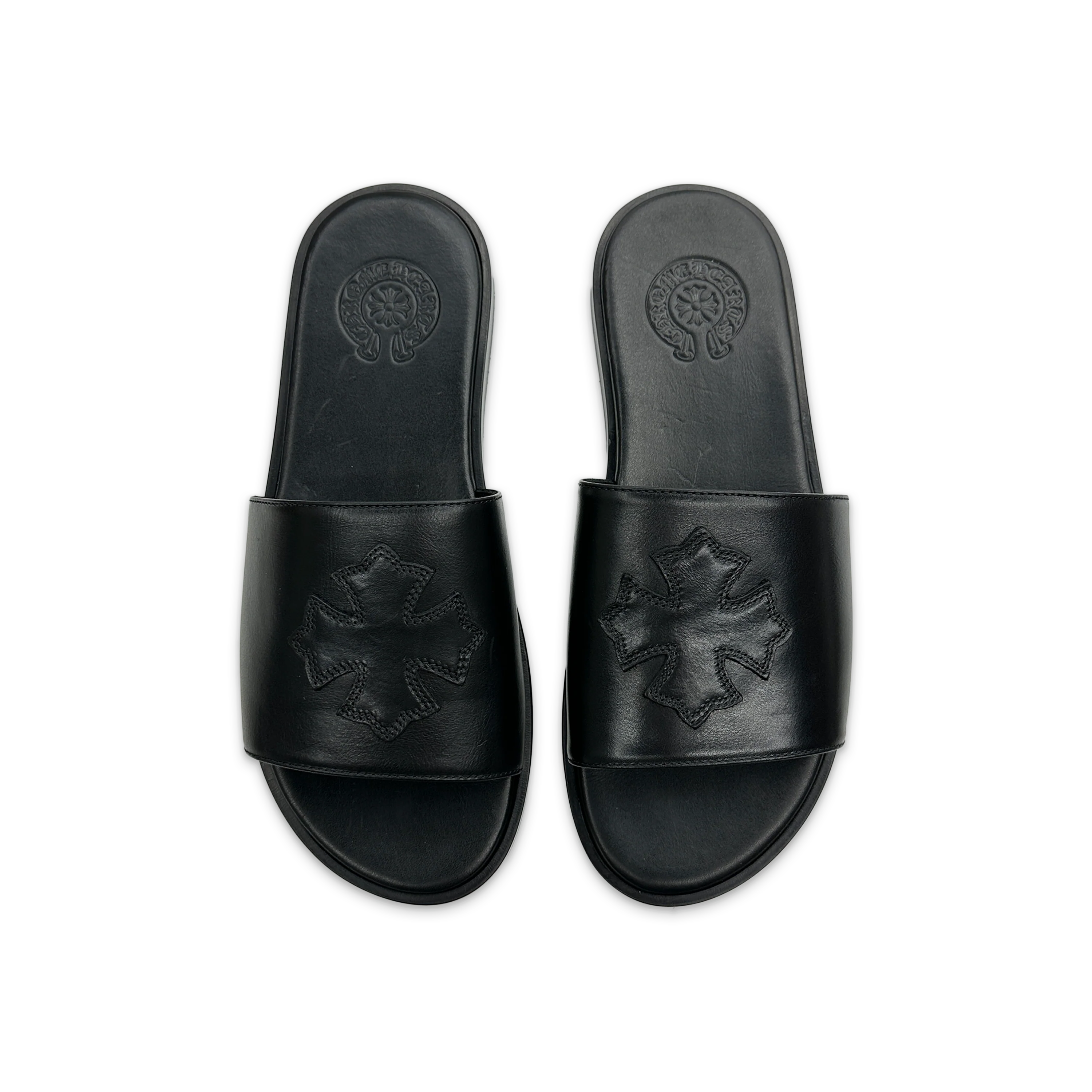 Leather Slides "Black"