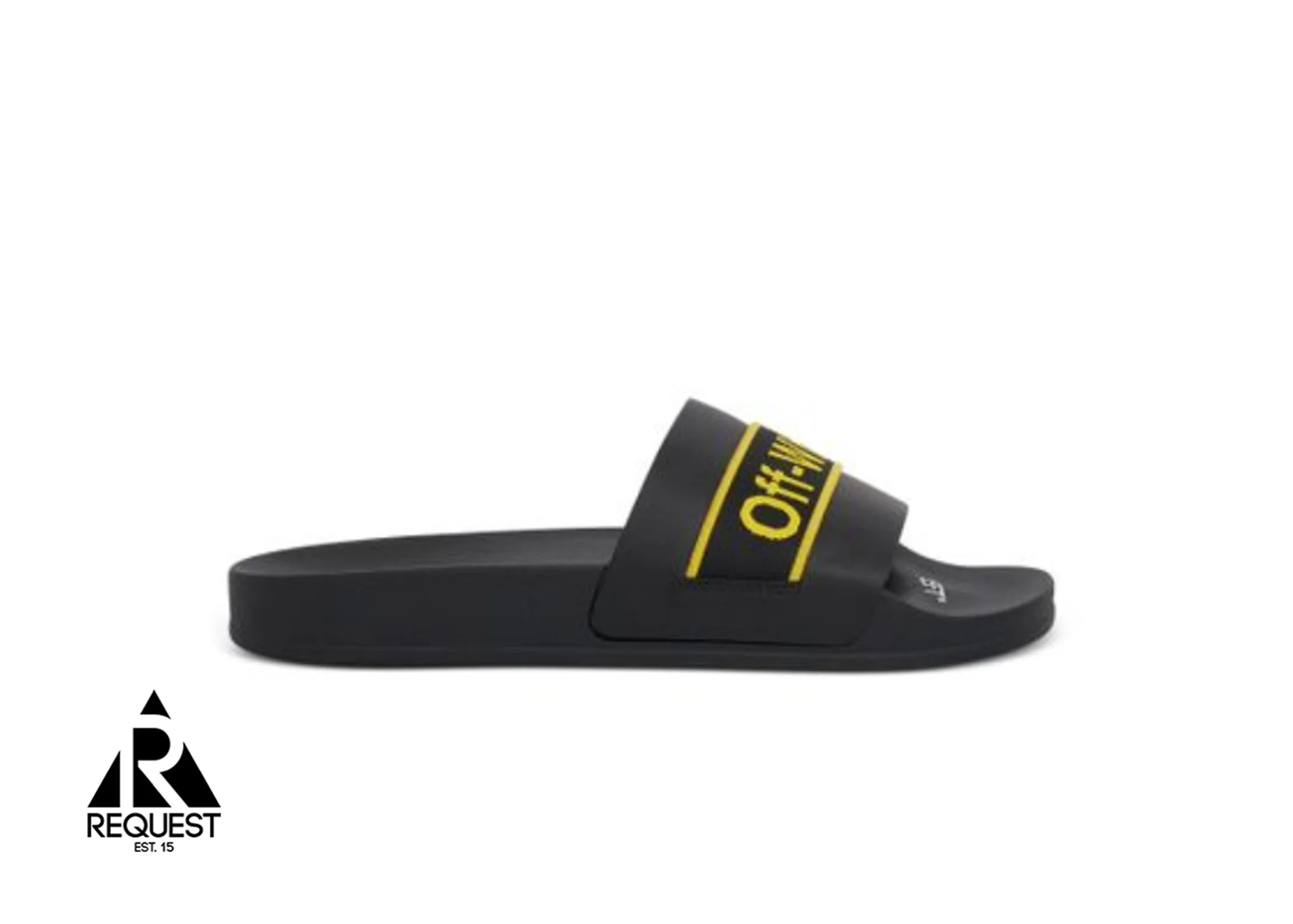Leather Slides “Black and Yellow”