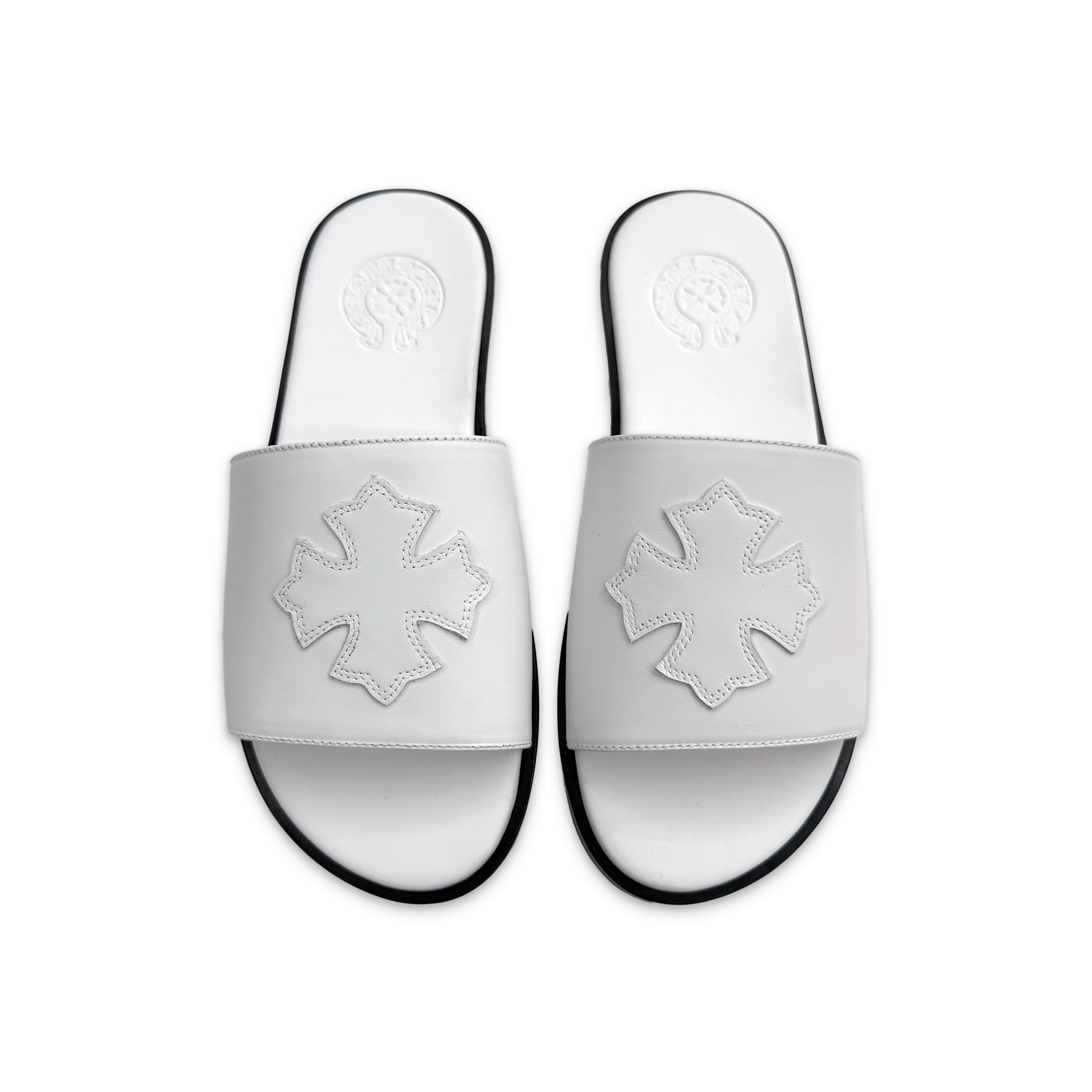 Leather Slides "White"