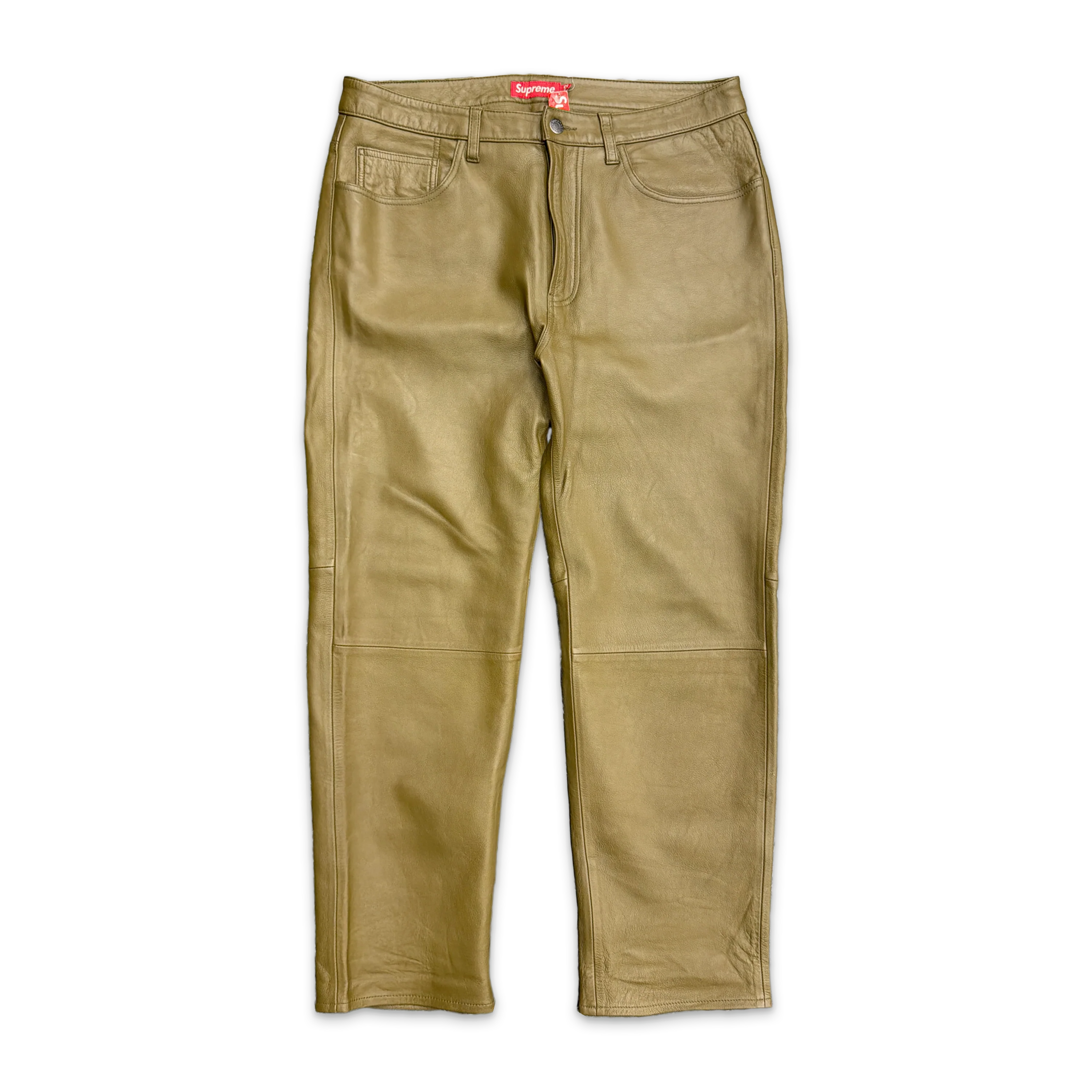 Leather Trousers "Olive"