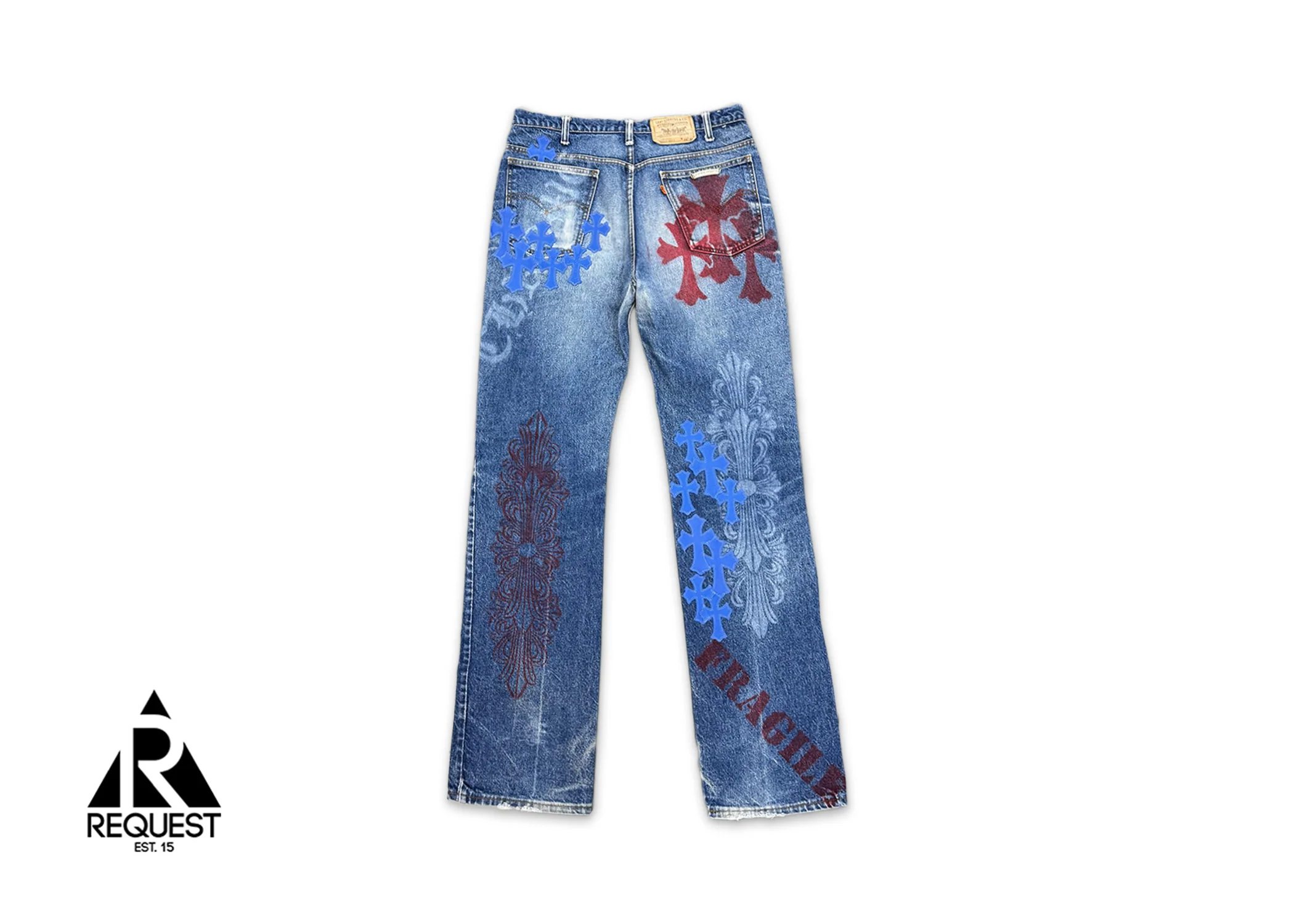Levi's Medium Blue Stencil Denim "Blue Crosses" - Image 2