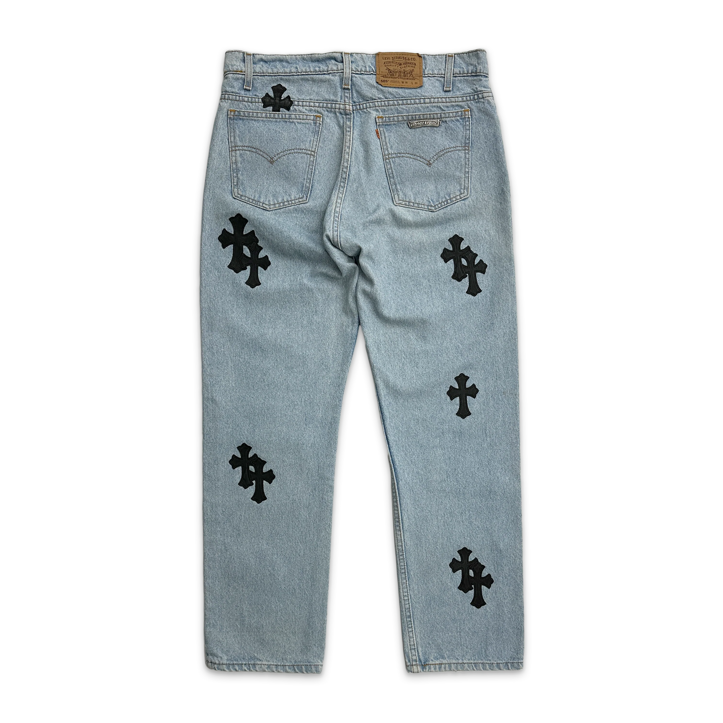 Light Wash 505 Levi's Denim "Black Crosses" - Image 2