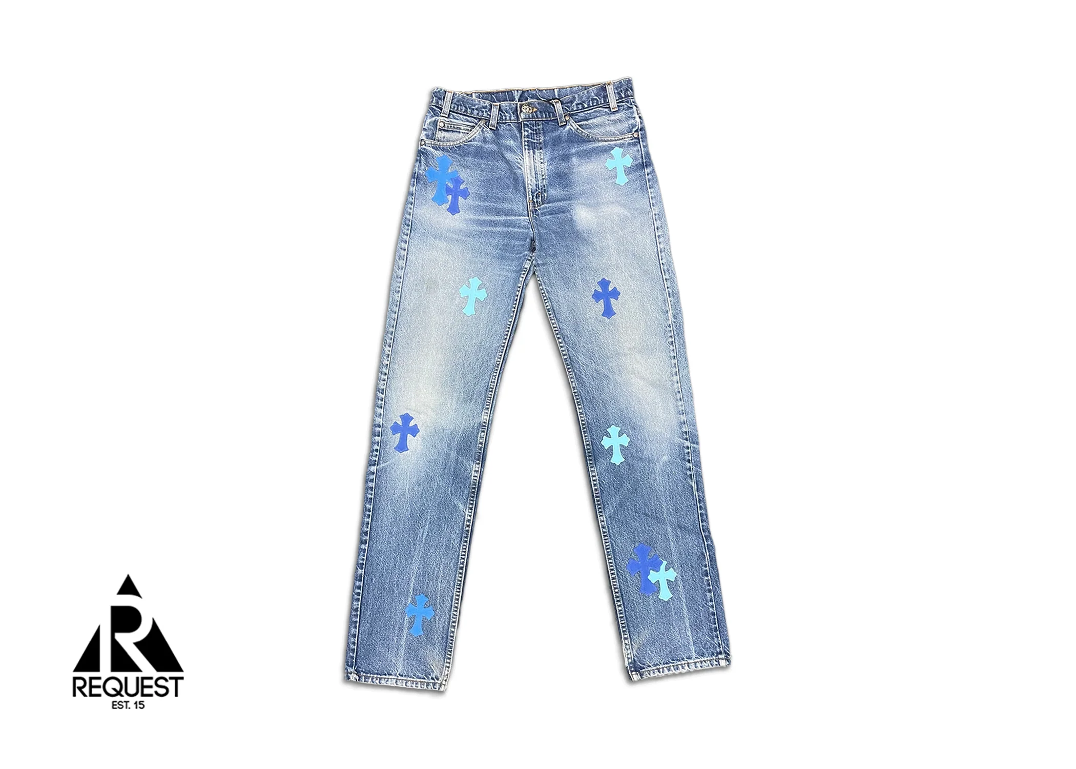 Light Wash Denim "Blue Crosses"