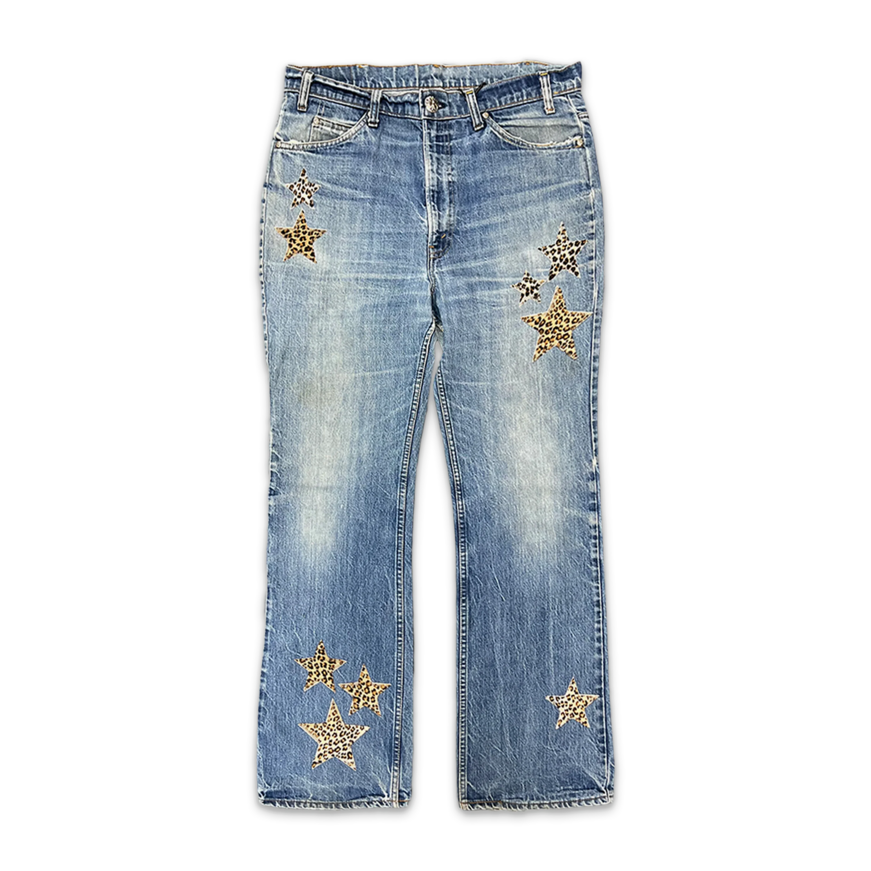 Light Wash Denim "Leopard Stars"