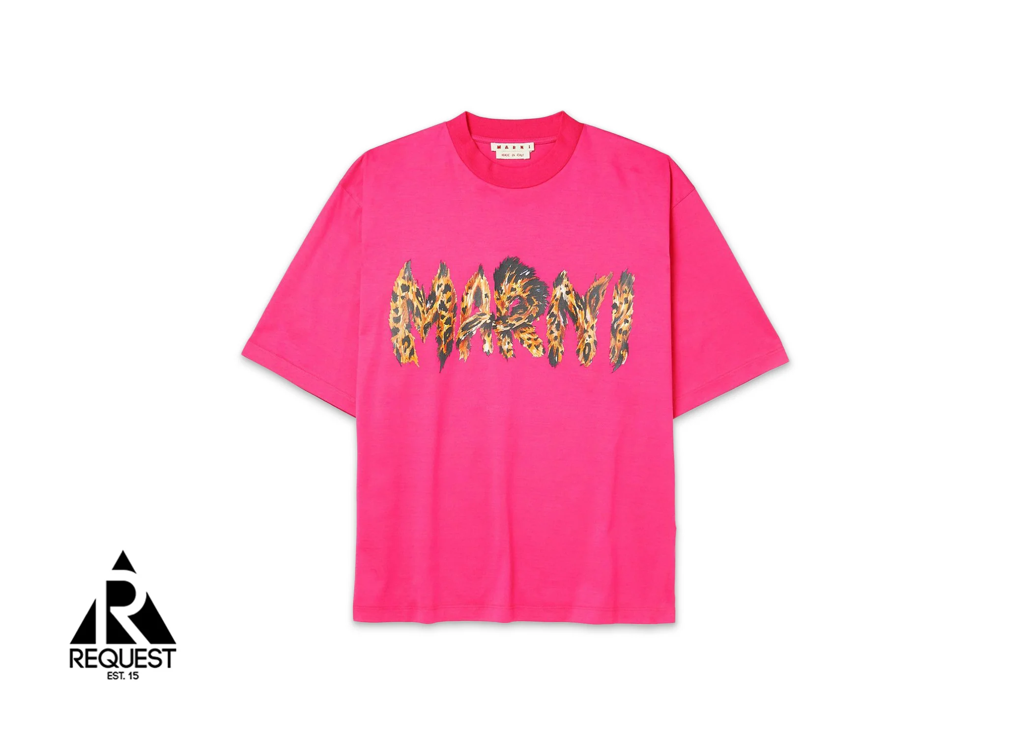 Logo Leopard Print Mohair Tee "Pink"