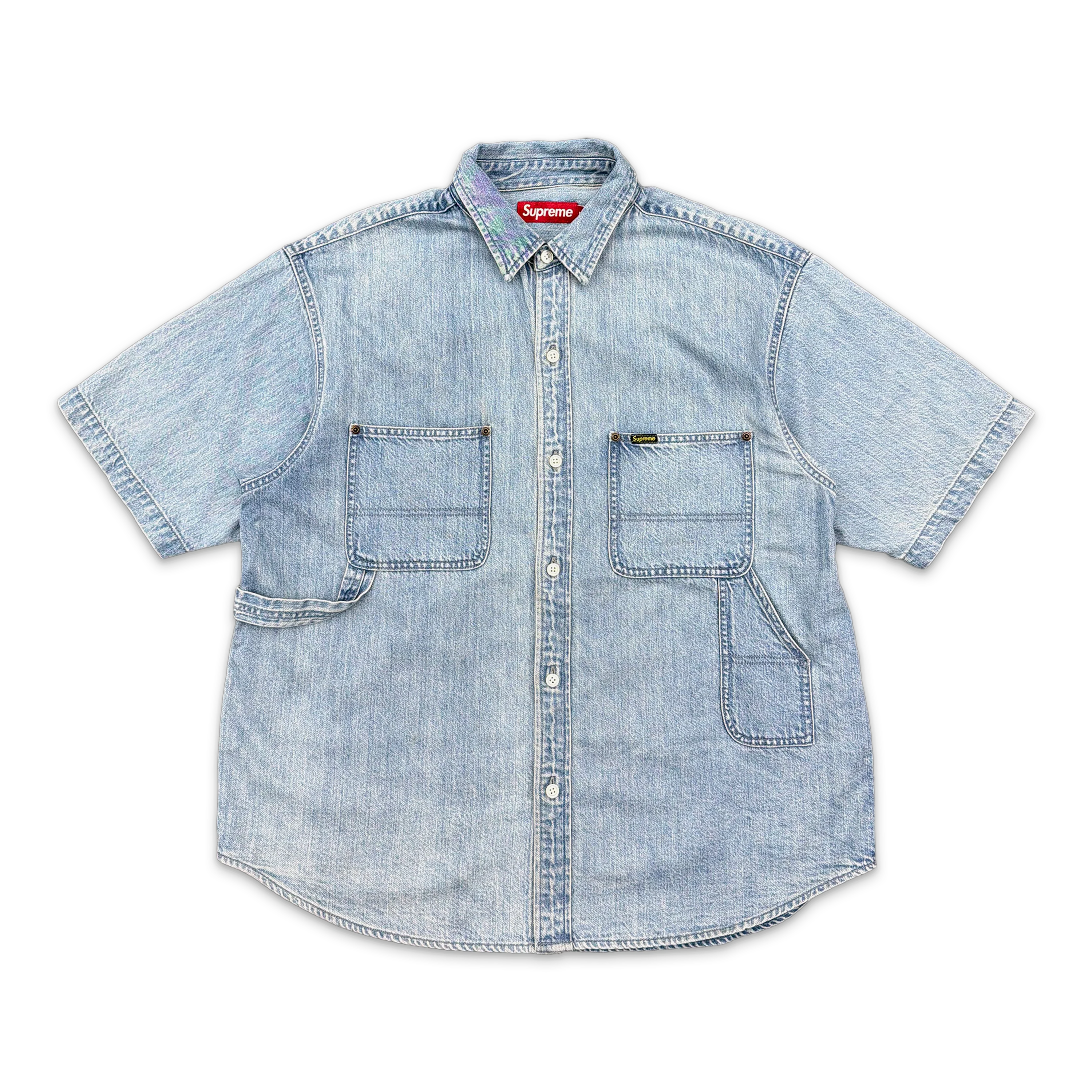 Loose Fit S/S Denim Painter Shirt (SS25) "Blue"