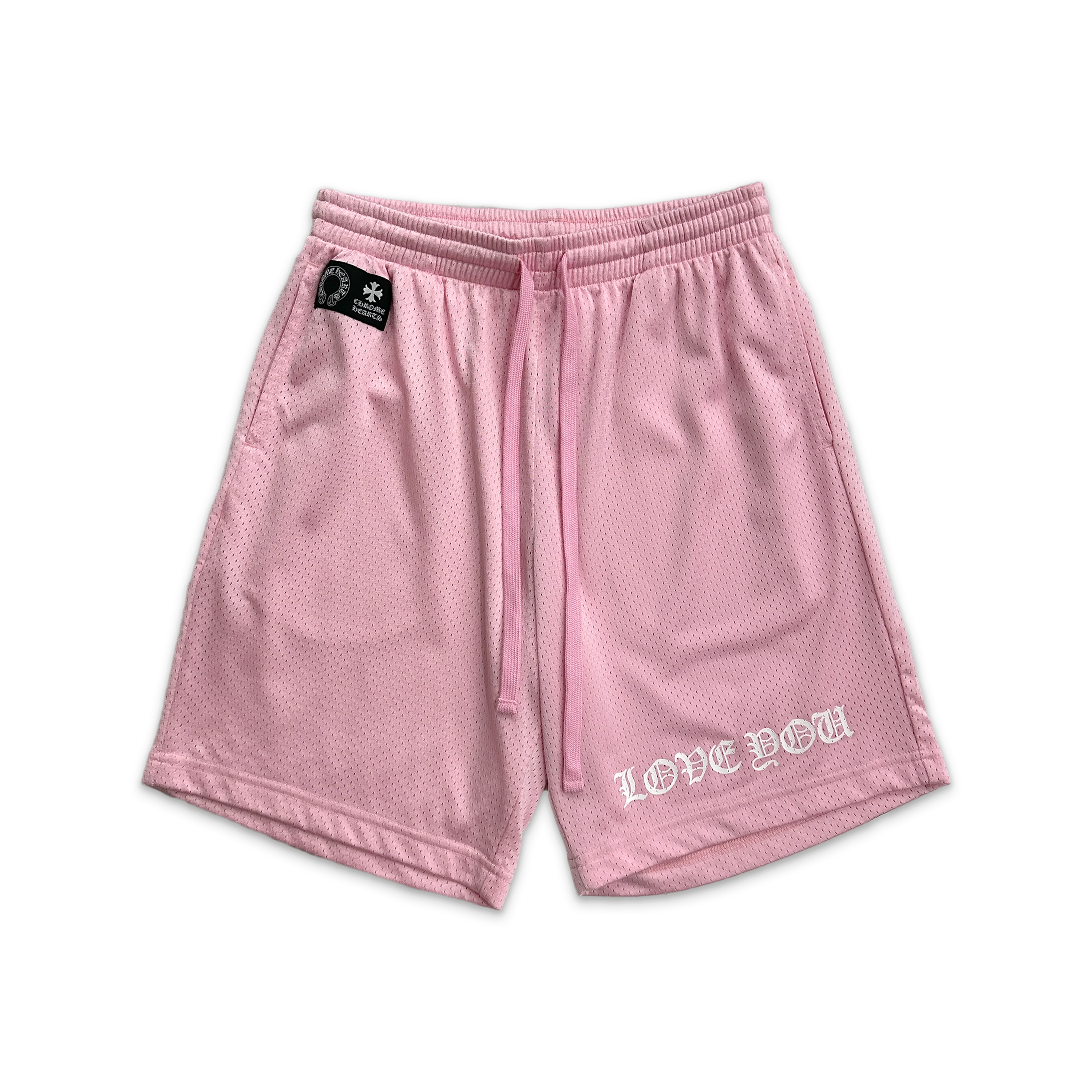 Love You Sports Mesh Varsity Shorts “Pink"