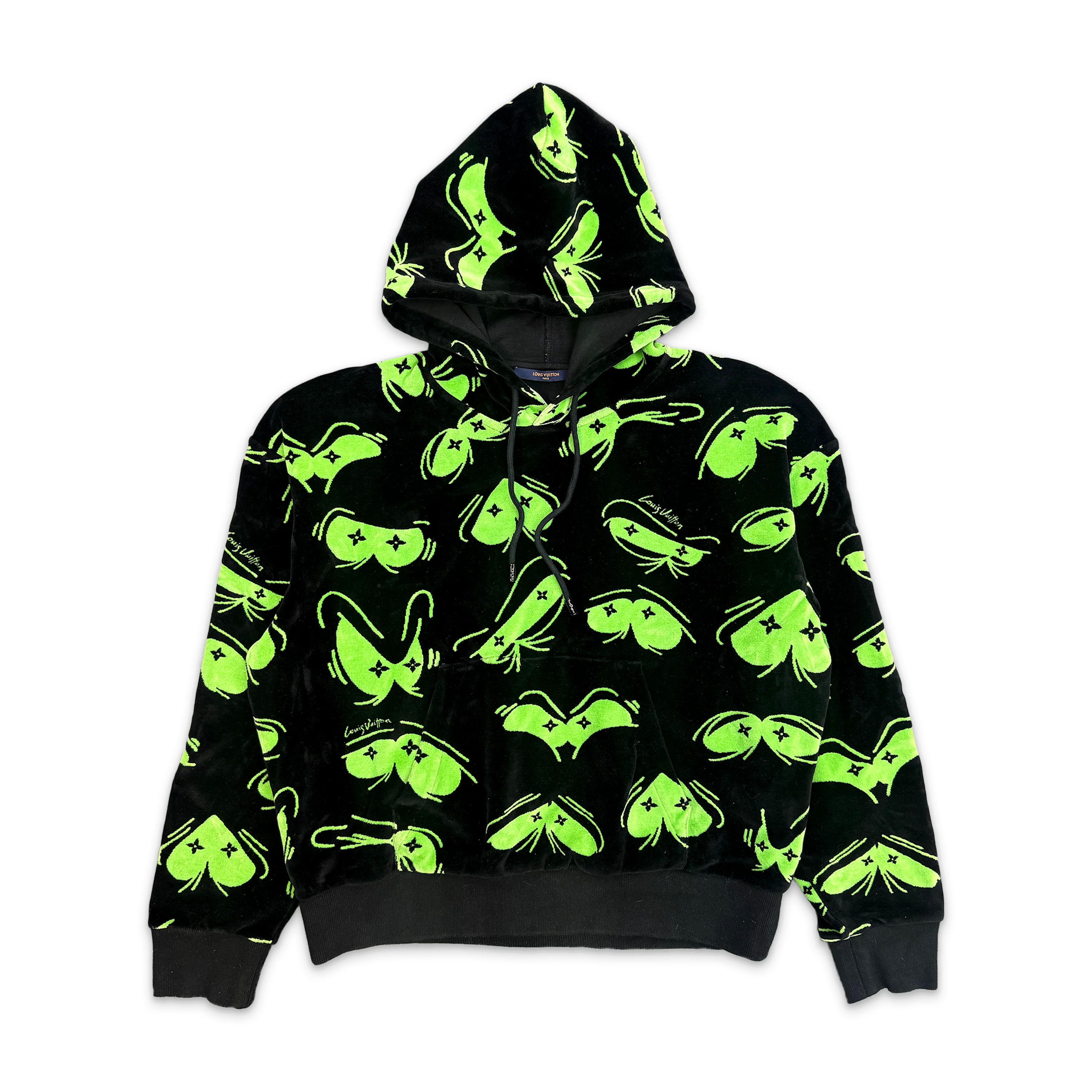 LV Eyes Velvet Hoodie "Black Green"