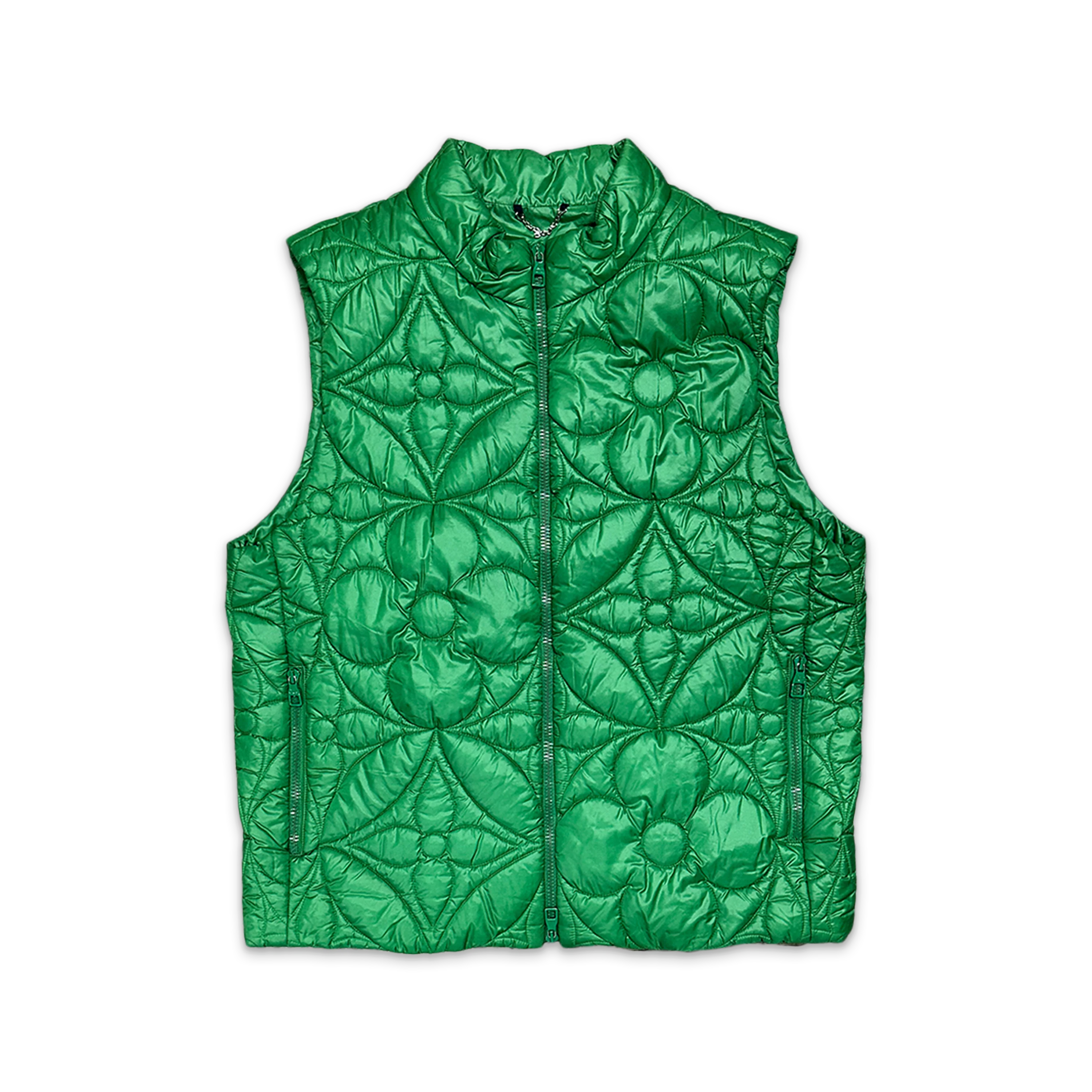 LVSE Padded Monogram Flower Gilet Vest "Green"