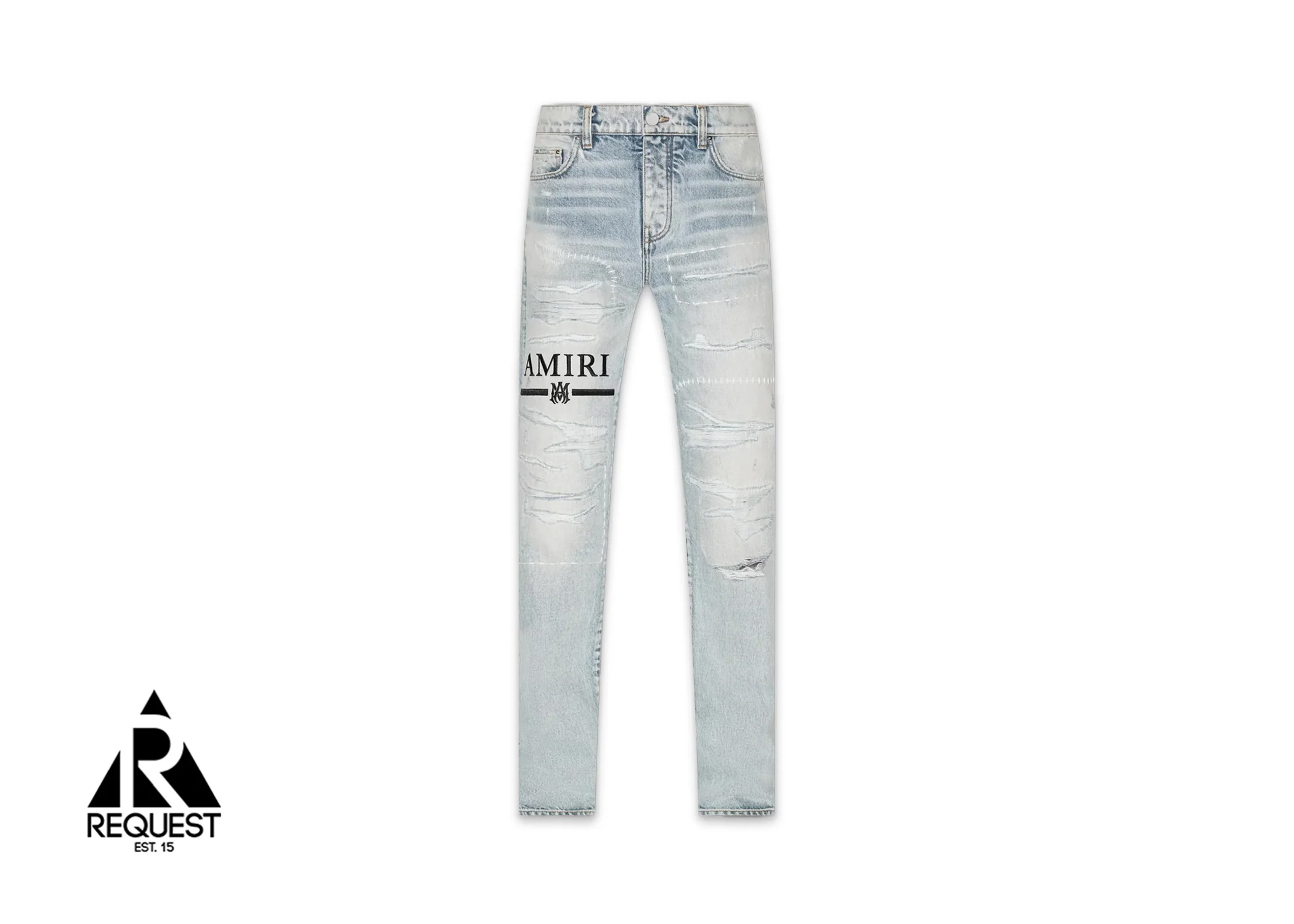 M.A. Bar Logo Straight Jean "Stone Indigo"