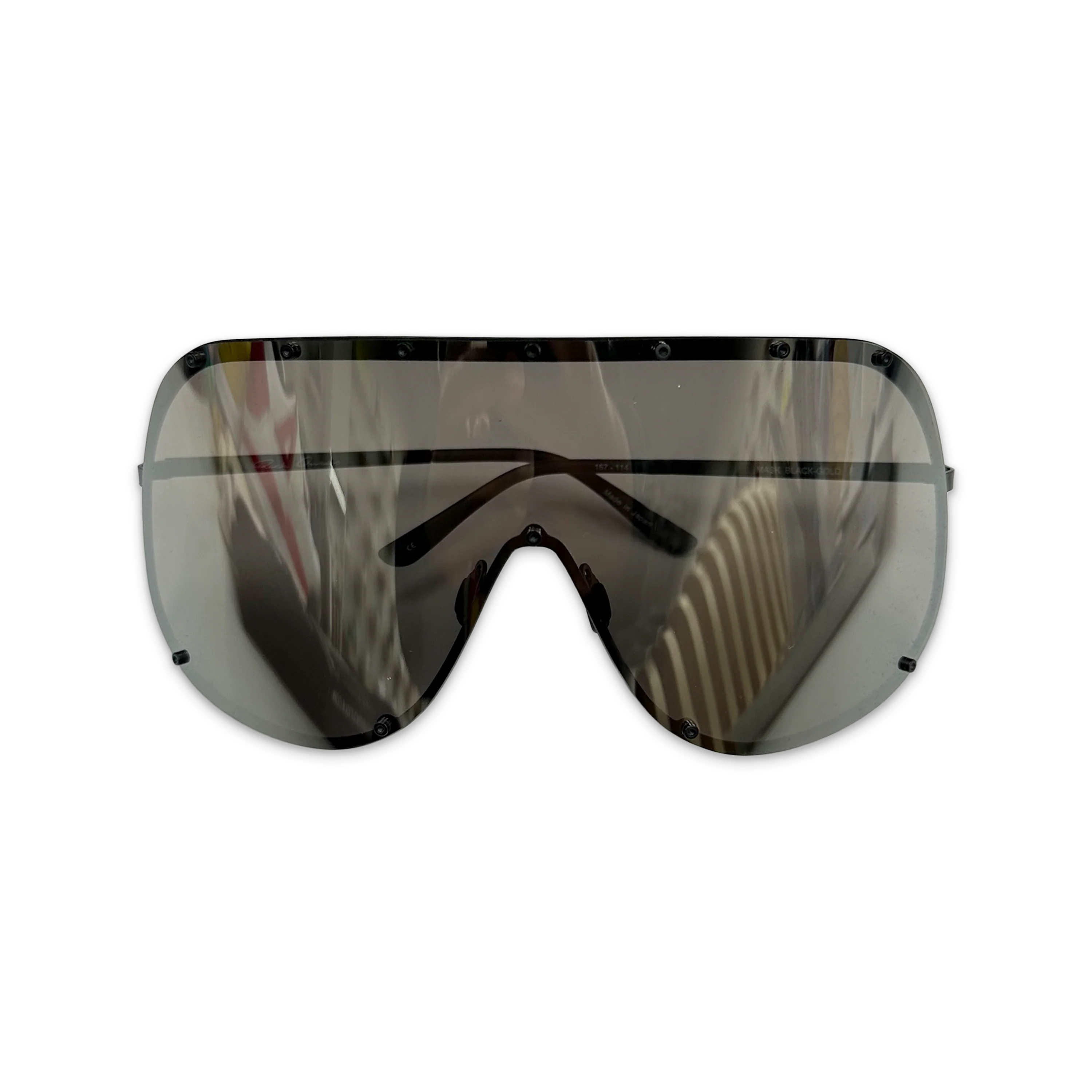 Mask Shield Sunglasses "Black-Gold"