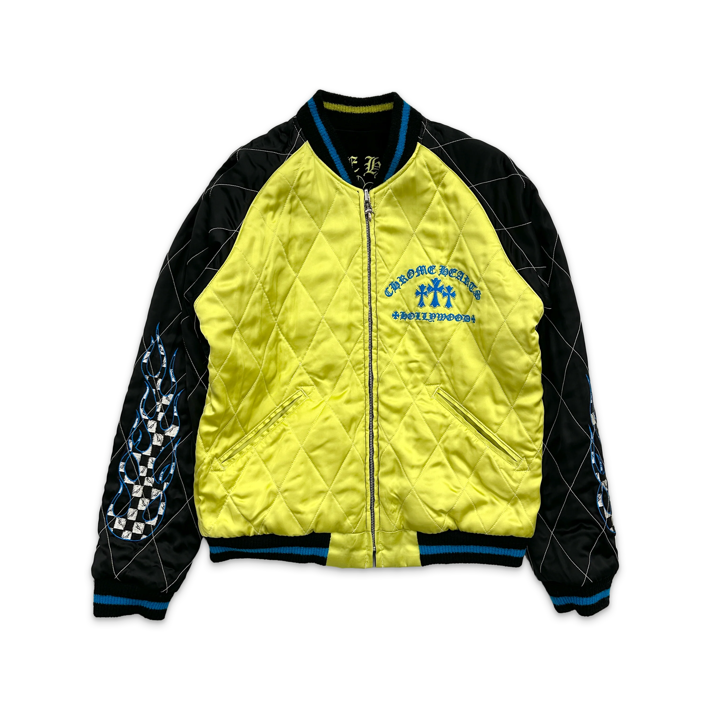 Matty Boy Flaming Youth Reversible Souvenir Jacket "Black/Yellow" - Image 3