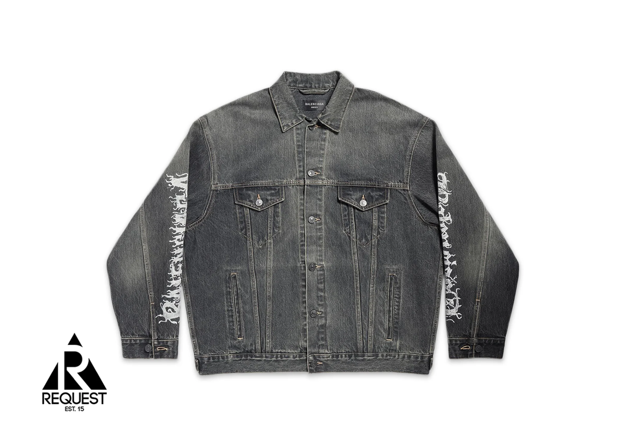 Metal Oversized Denim Jacket "Black"