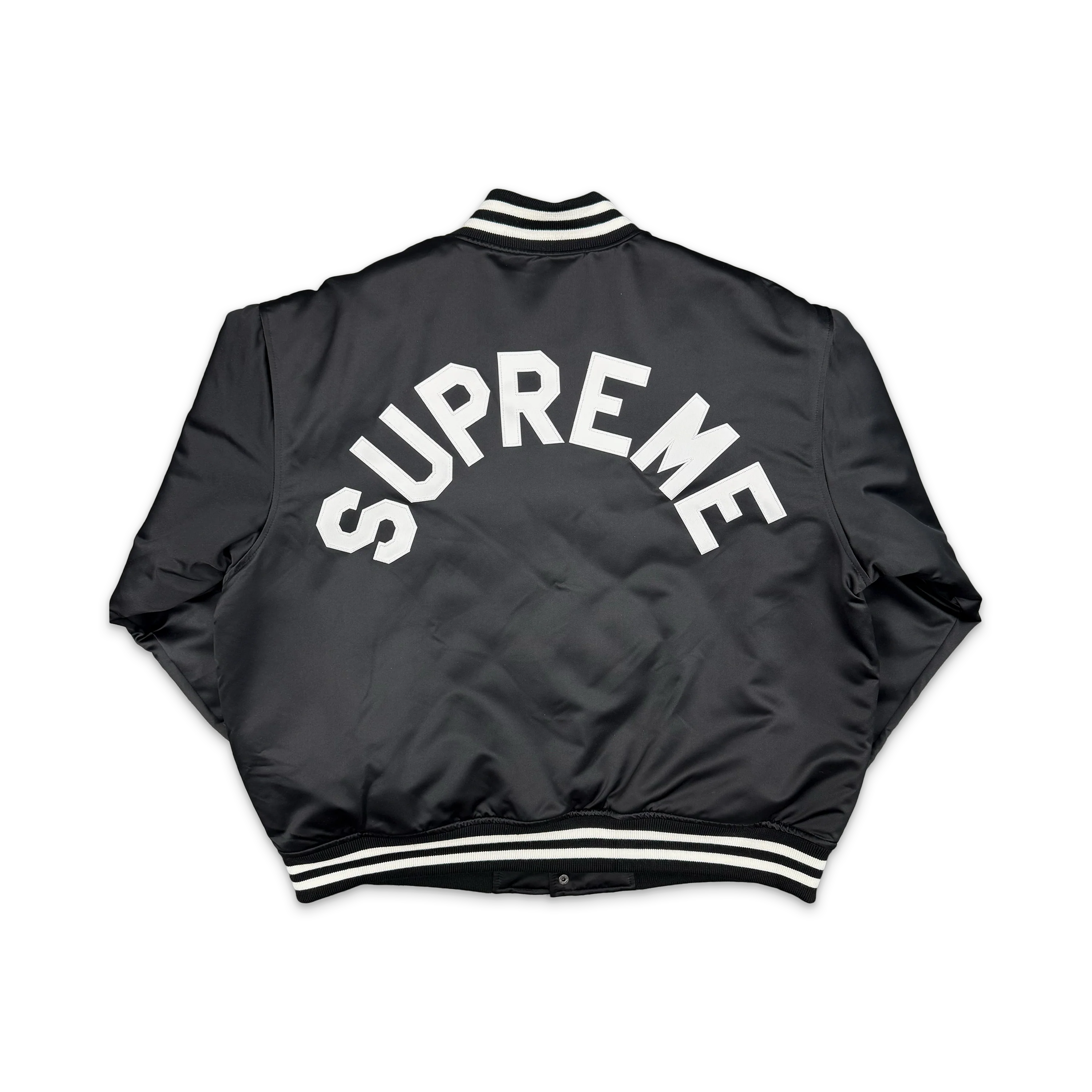 Mitchell & Ness Satin Varsity Jacket “Black” - Image 2