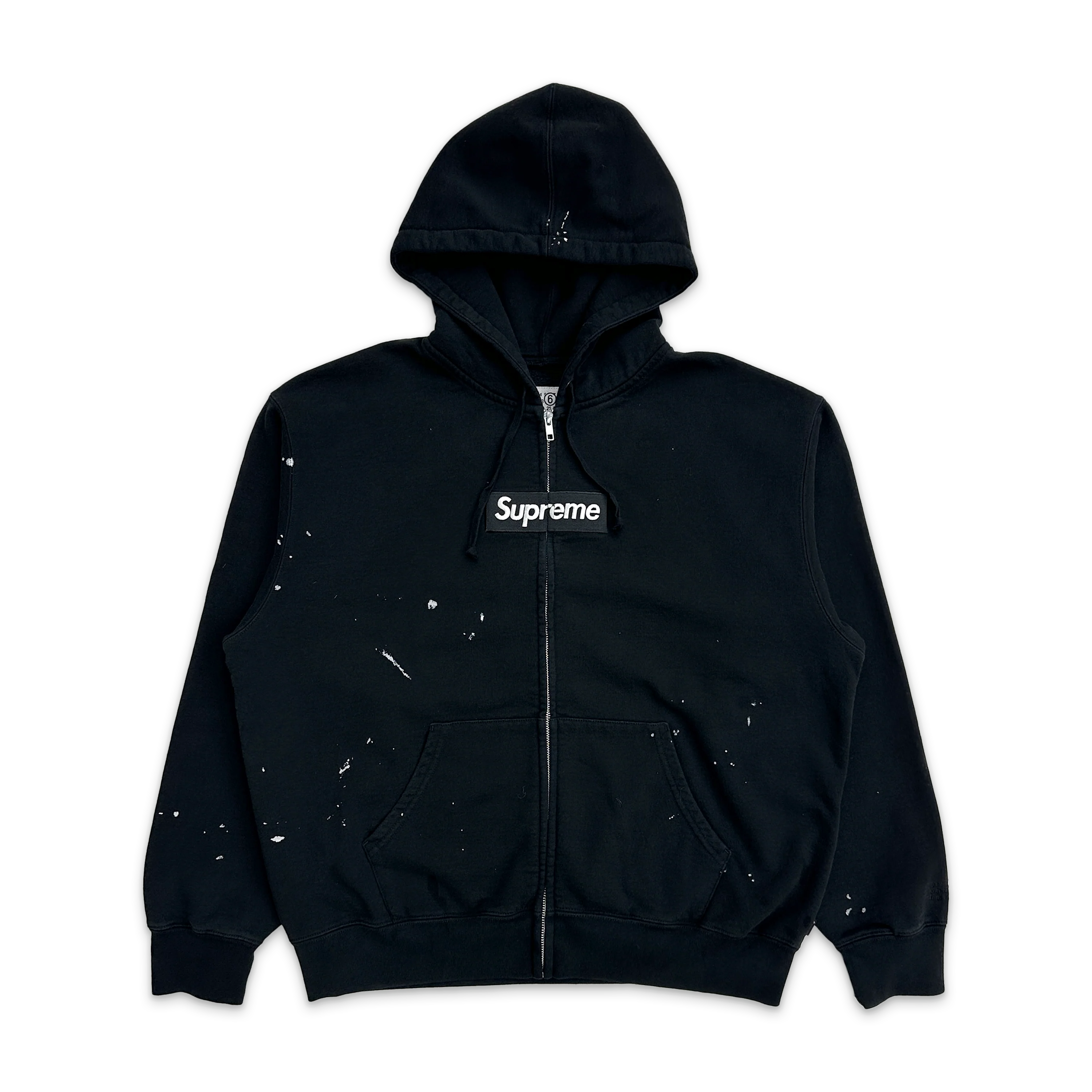 MM6 Maison Margiela Box Logo Zip Up Hooded Sweatshirt “Black" SS26