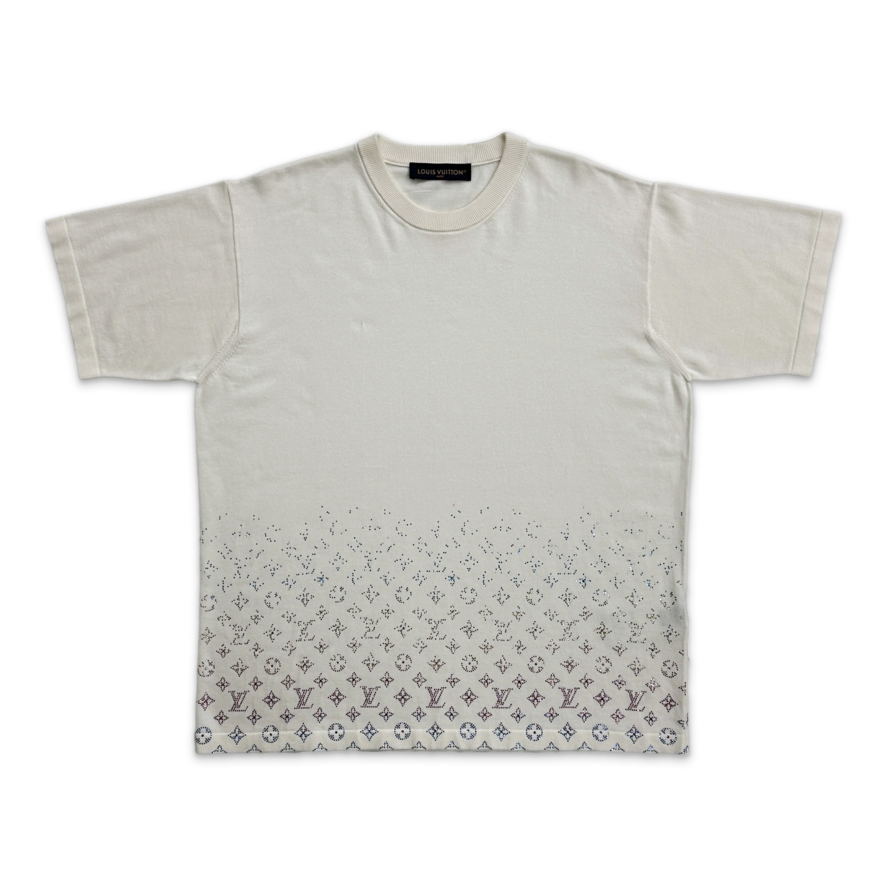 Monogram Embellished Gradient Tee "White"