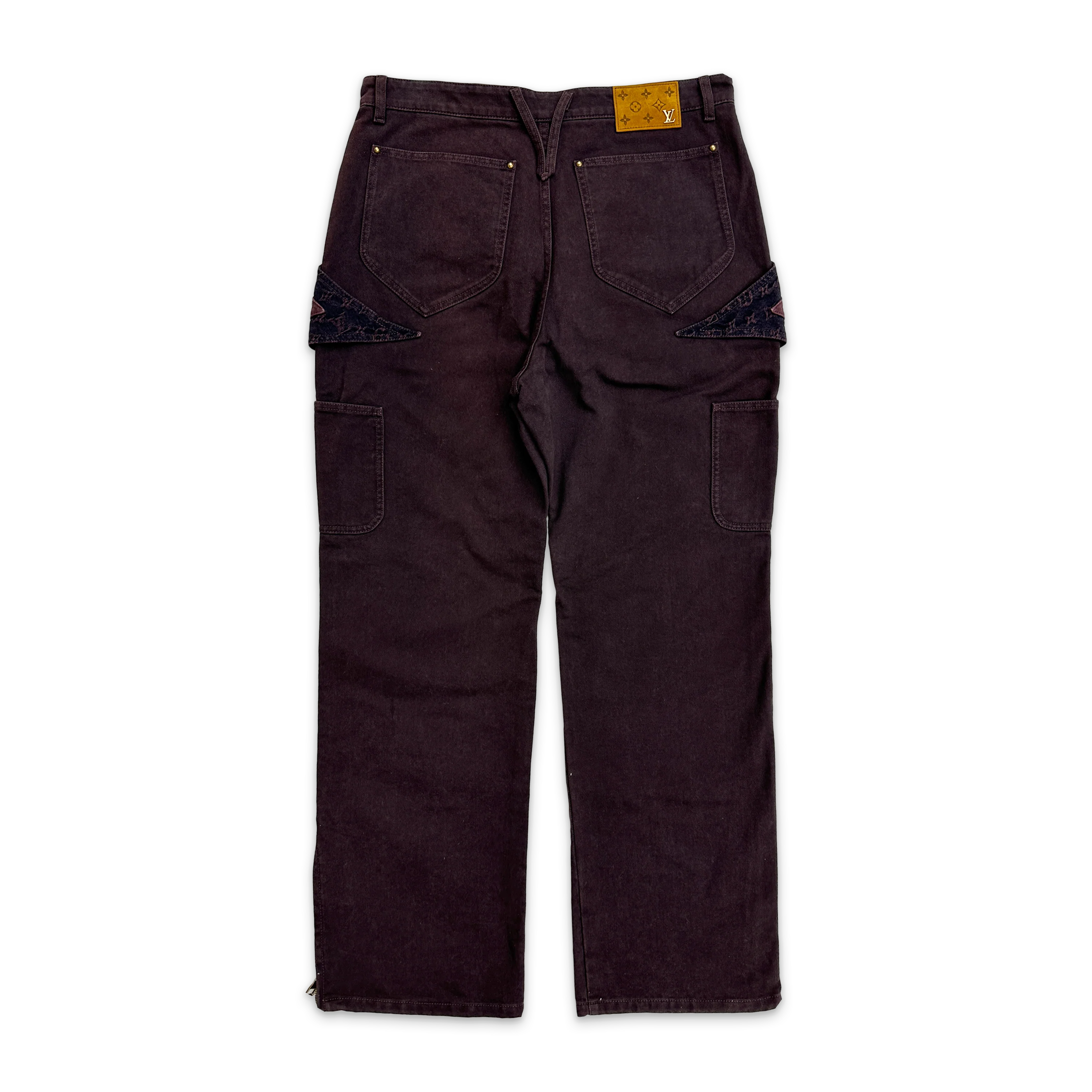 Monogram Flower Jeans "Burgundy" - Image 2