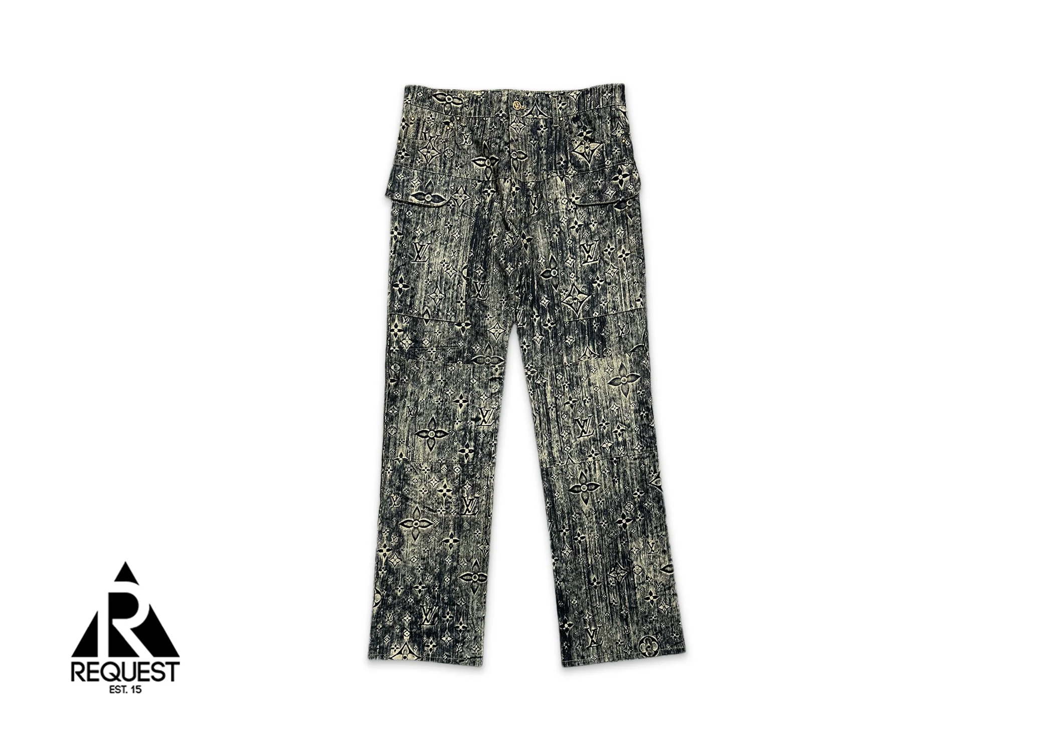 Monogram Washed Denim Pants "Indigo"