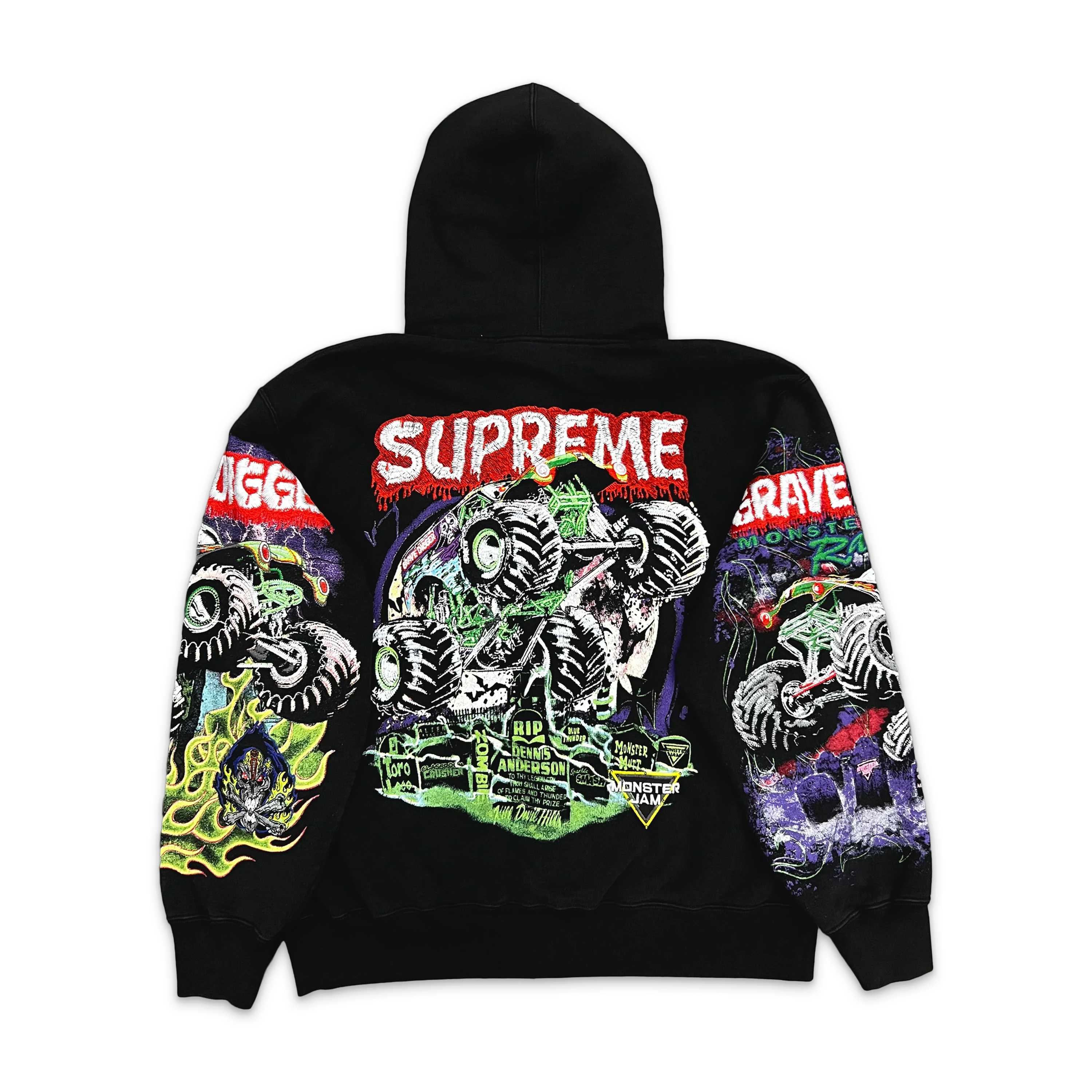 Monster Jam Grave Digger Zip Up Hooded Sweatshirt "Black" (SS26) - Image 2