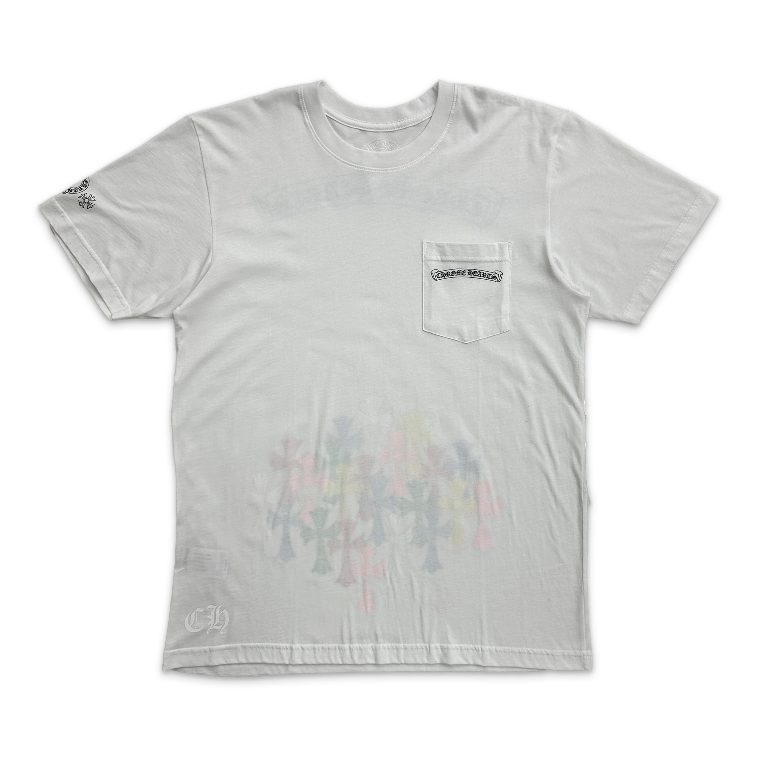 Multi Color Cemetery Scroll Tee "White"