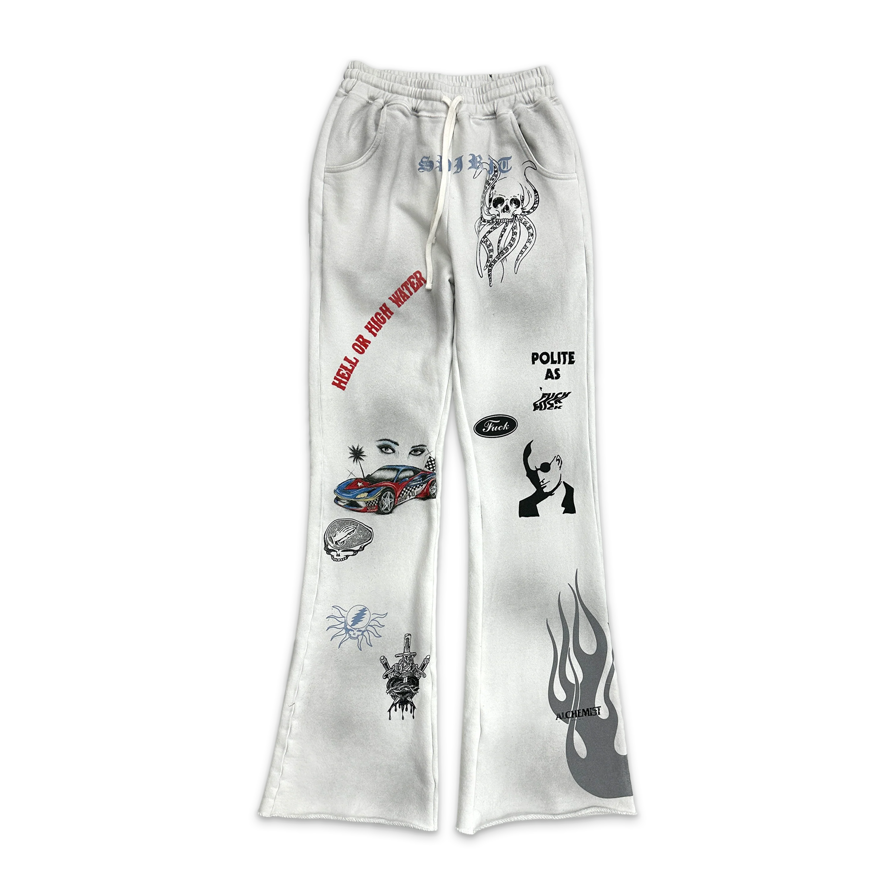 Multi Print Atelier Joggers “Dirty White Opal"