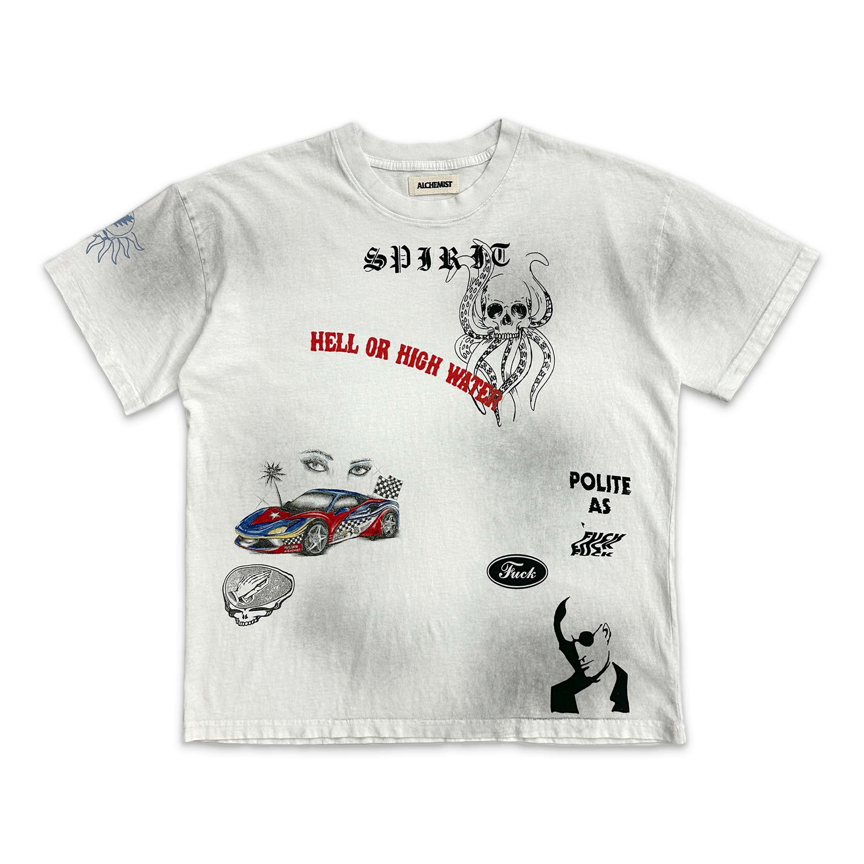 Multi Print Tee "Dirty White Opal"